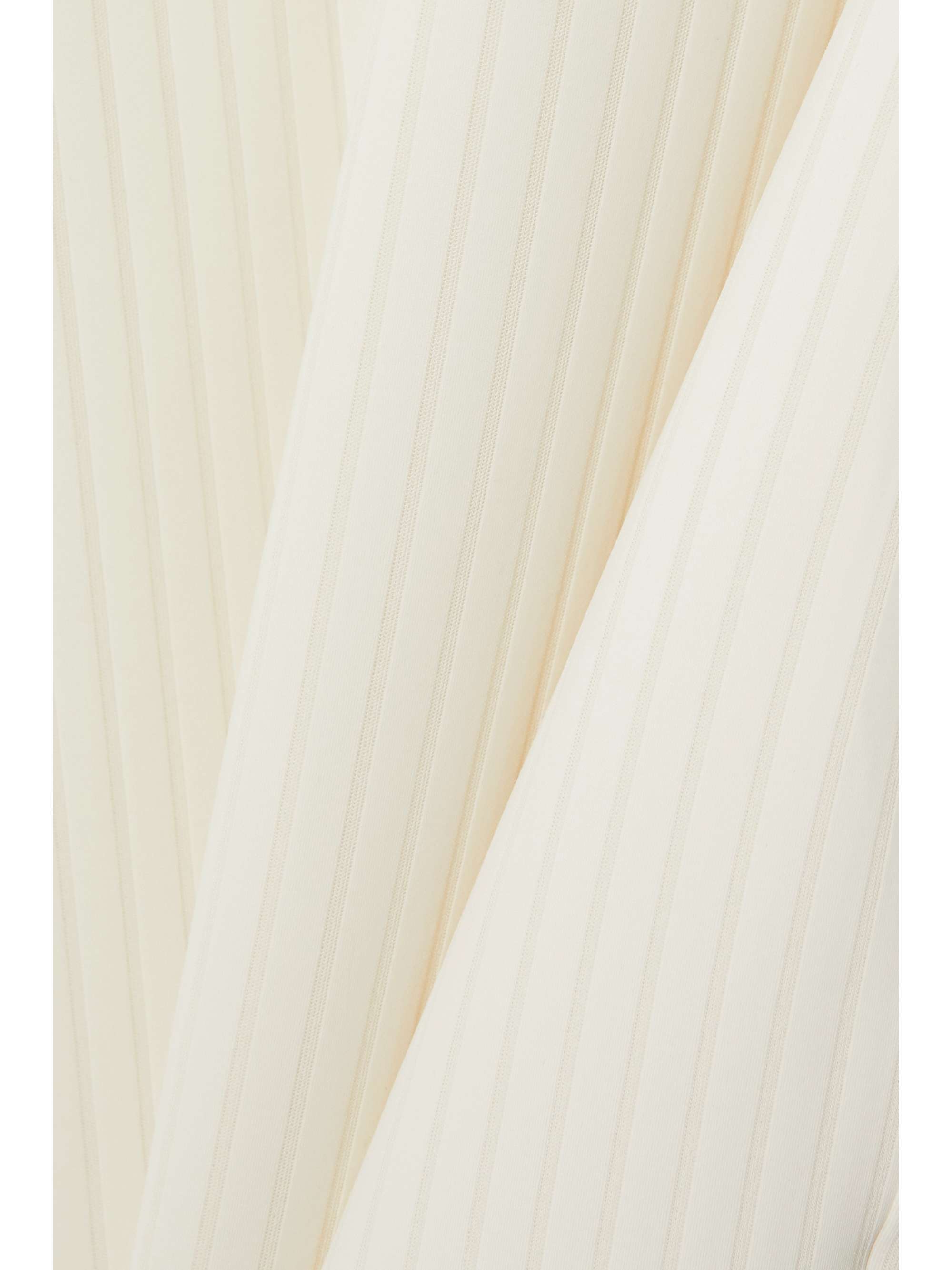 HALPERN Cutout ribbed stretch-knit midi turtleneck dress