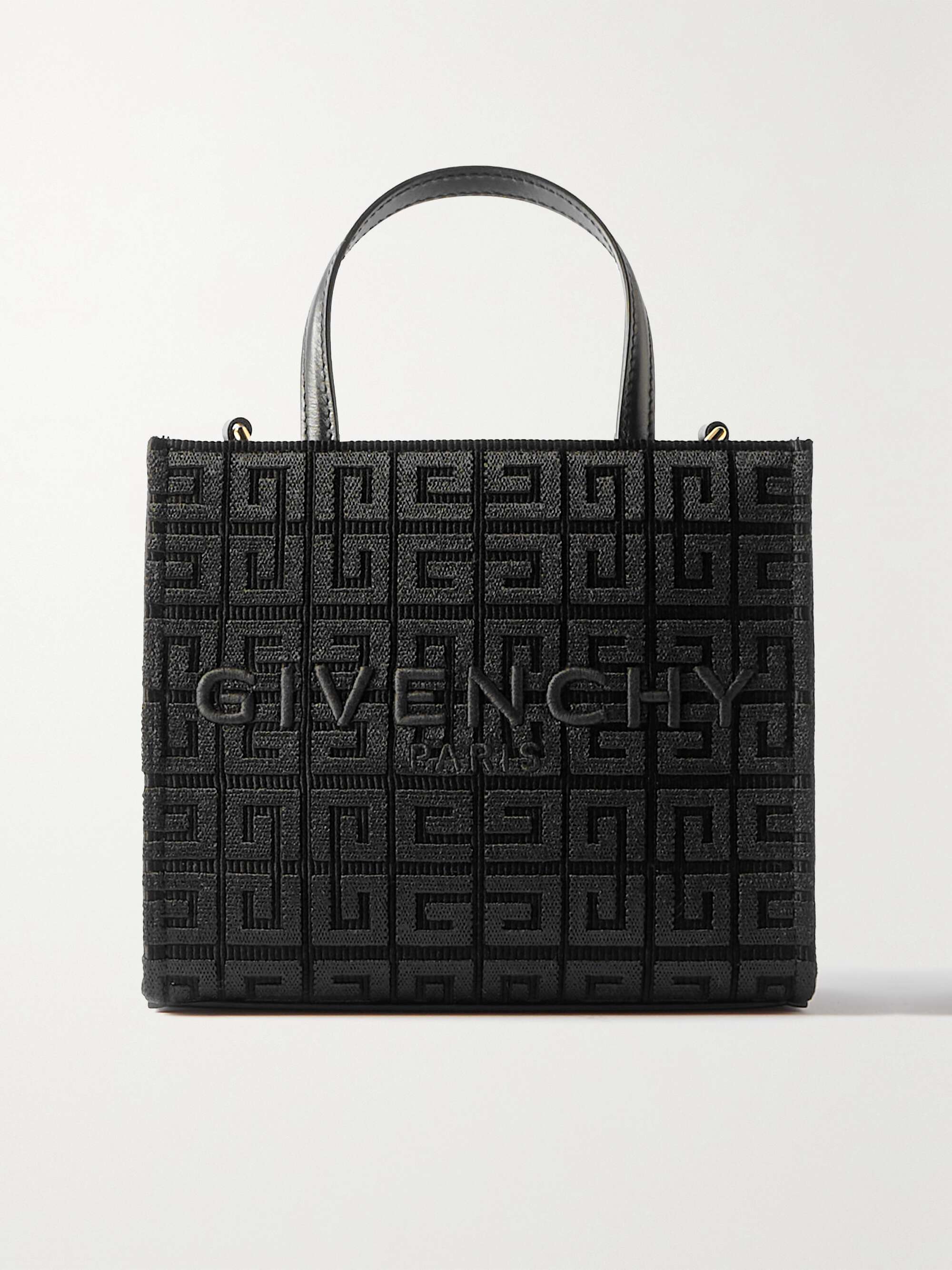 GIVENCHY G-Tote mini leather-trimmed canvas-jacquard tote | NET-A-PORTER