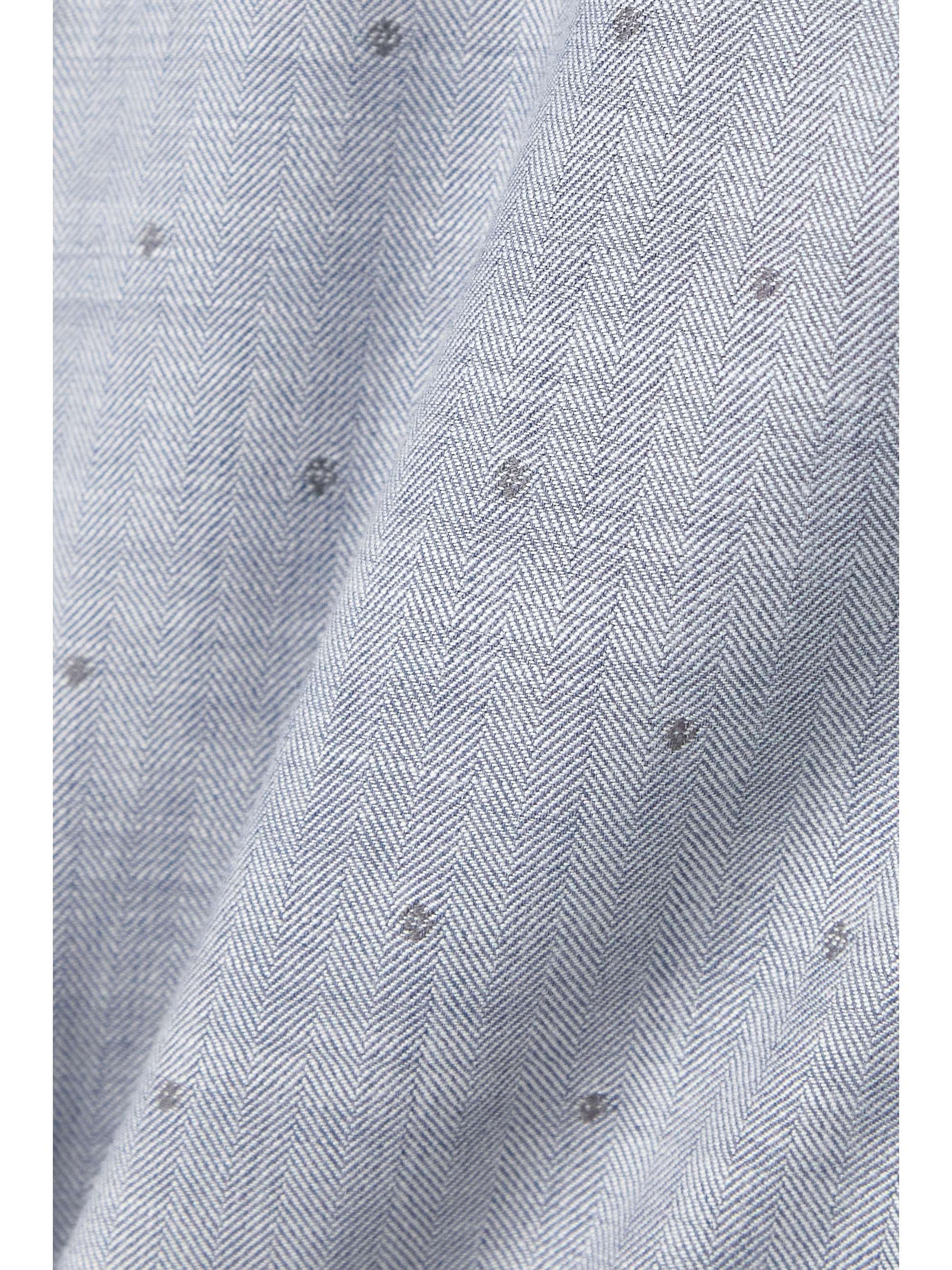 PURDEY Ladies ruffled embroidered herringbone cotton shirt