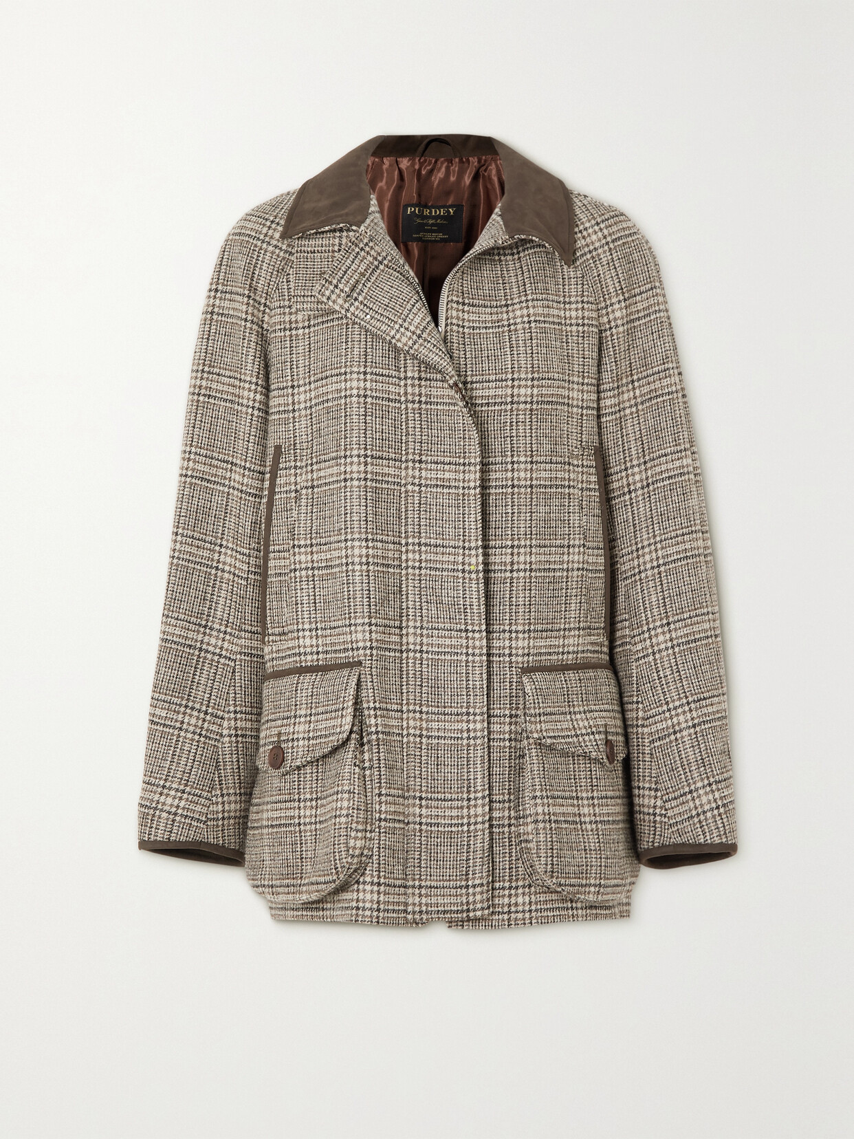 Purdey - Checked Wool Coat - Brown