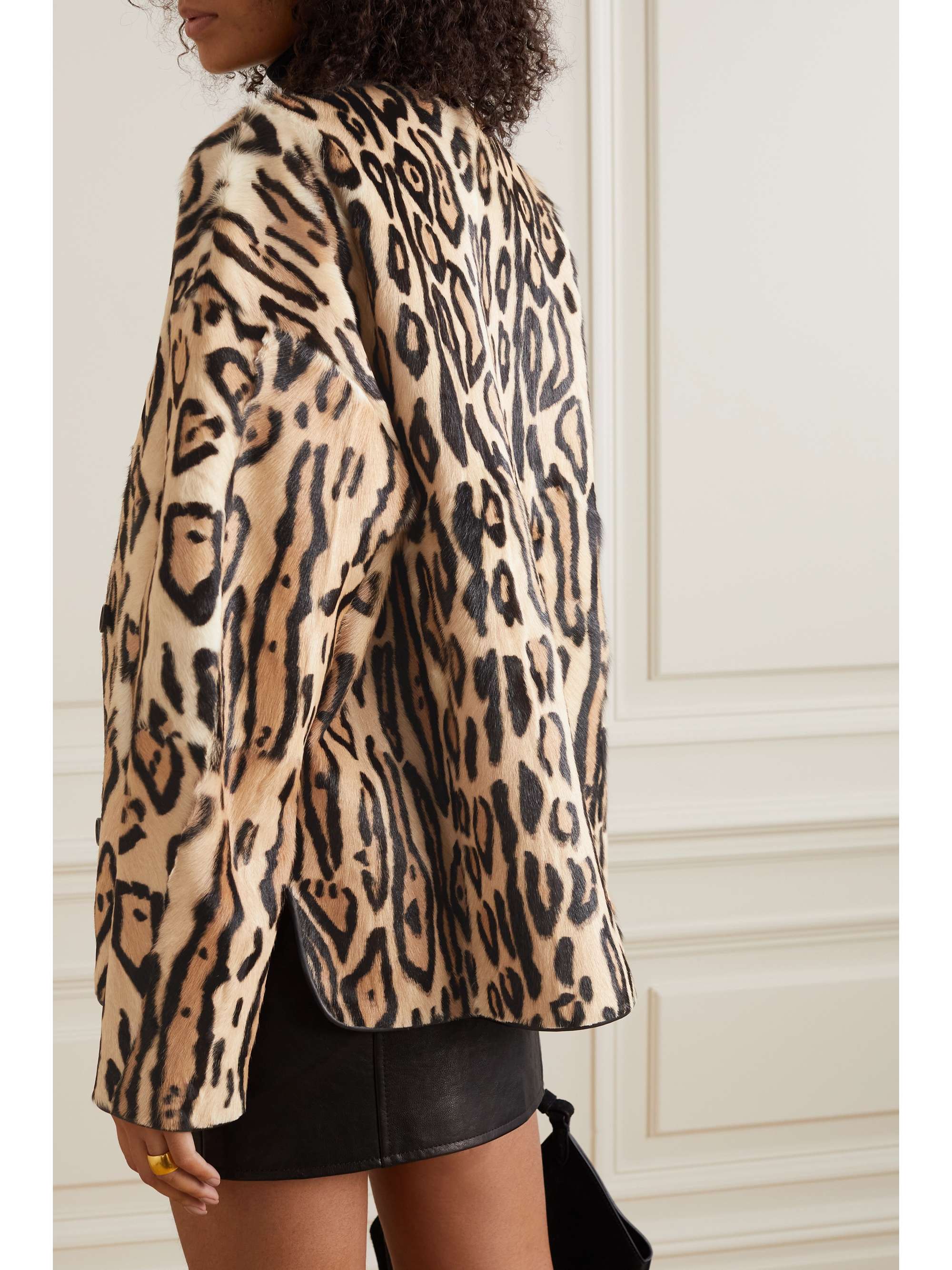UTZON Jovanne leopard-print goat hair jacket