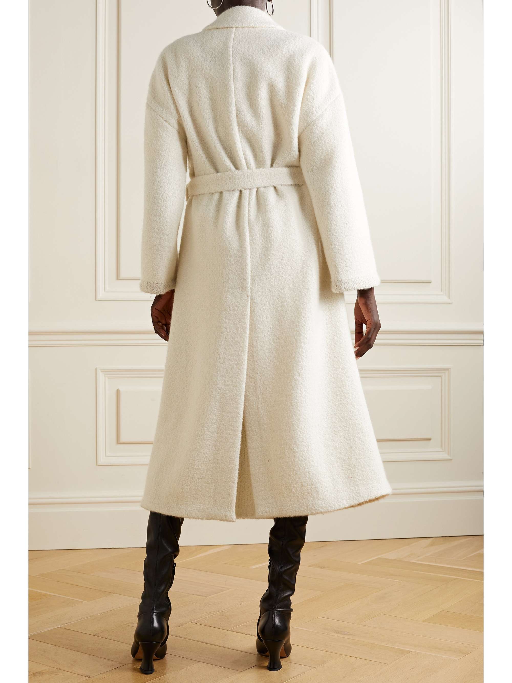 LORO PIANA Langston belted cashmere and silk-blend bouclé-tweed  coat