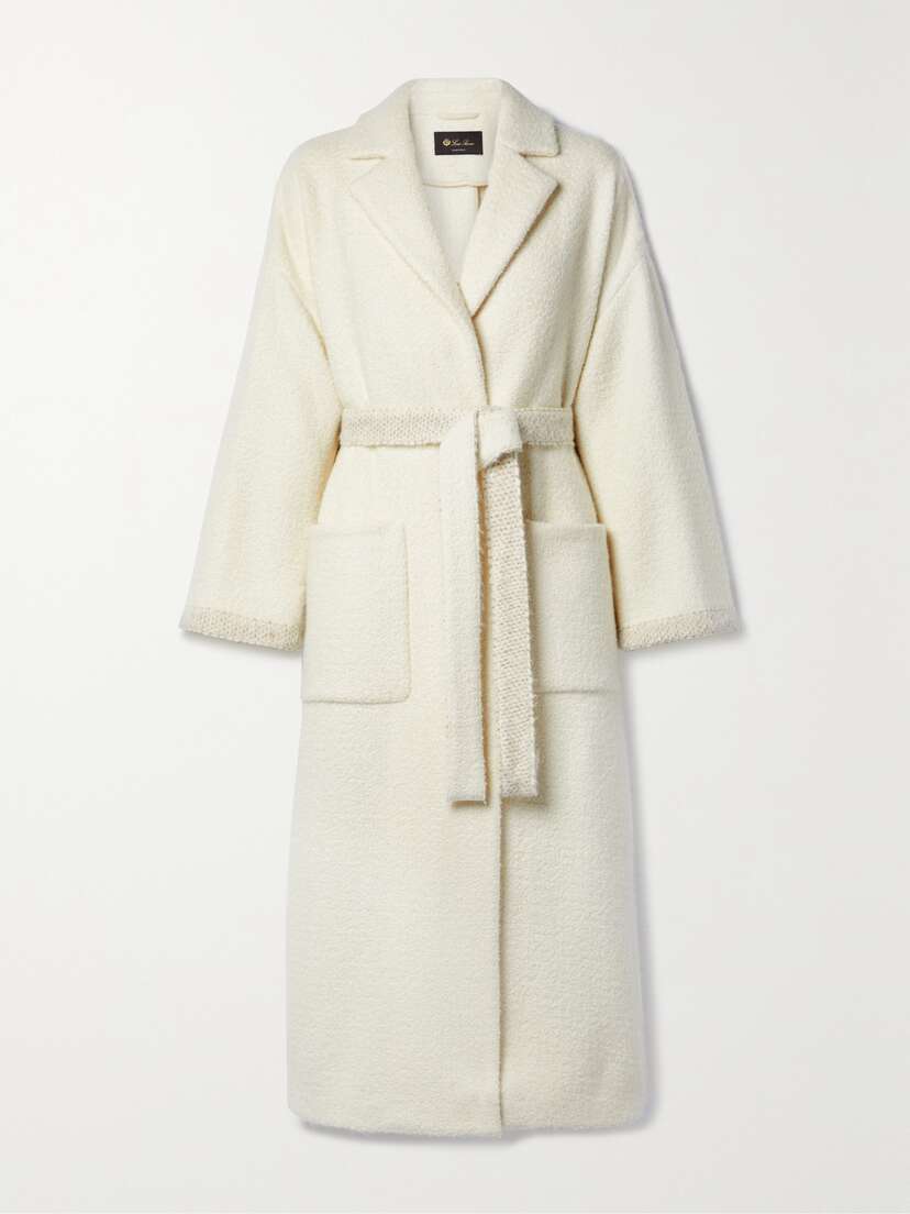 Loro Piana Langston Belted Cashmere And Silk-blend Bouclé-tweed Coat