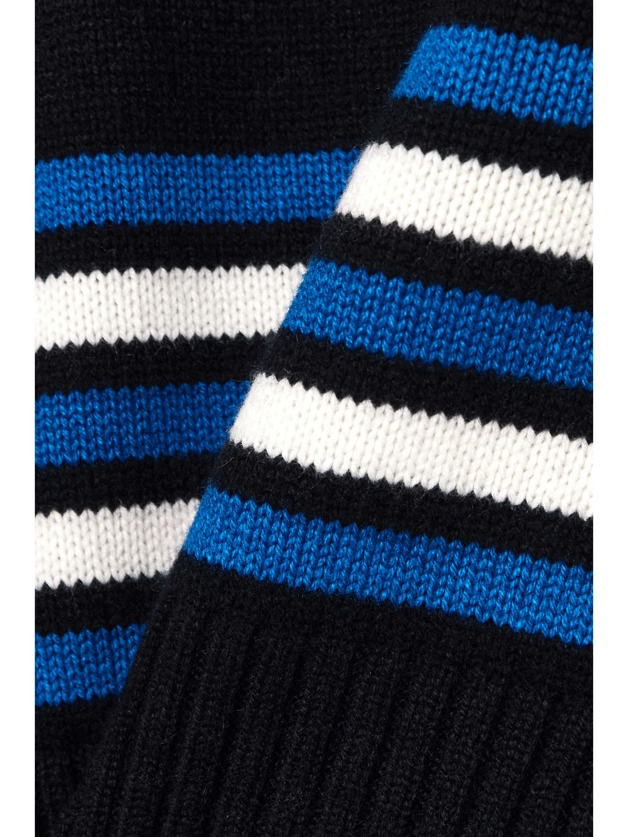 LORO PIANA Courmayeur appliquéd striped cashmere turtleneck sweater