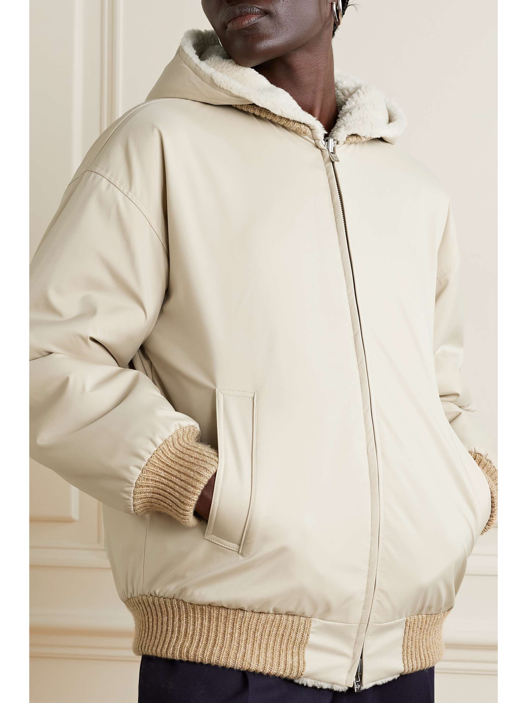 LORO PIANA Carley reversible cashmere and silk-blend fleece and twill jacket