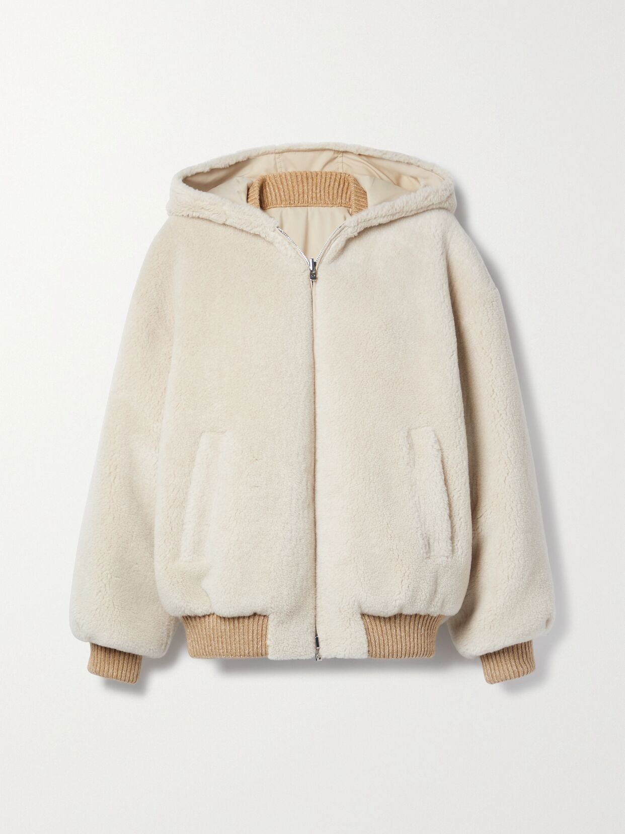 Carley reversible cashmere and silk-blend fleece and twill jacket