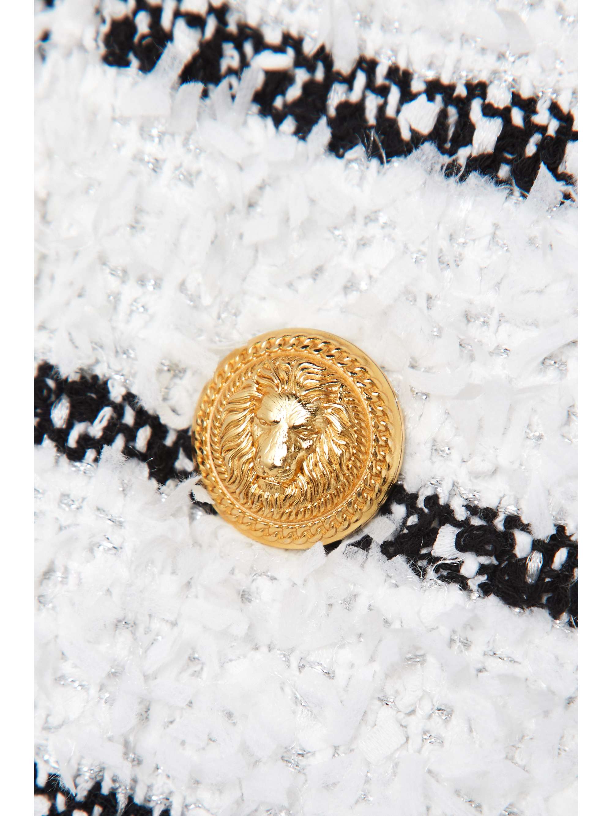 BALMAIN Double-breasted striped bouclé blazer