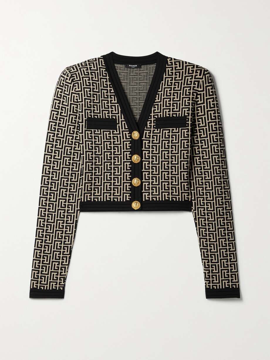net-a-porter.com | Cropped jacquard-knit wool-blend cardigan