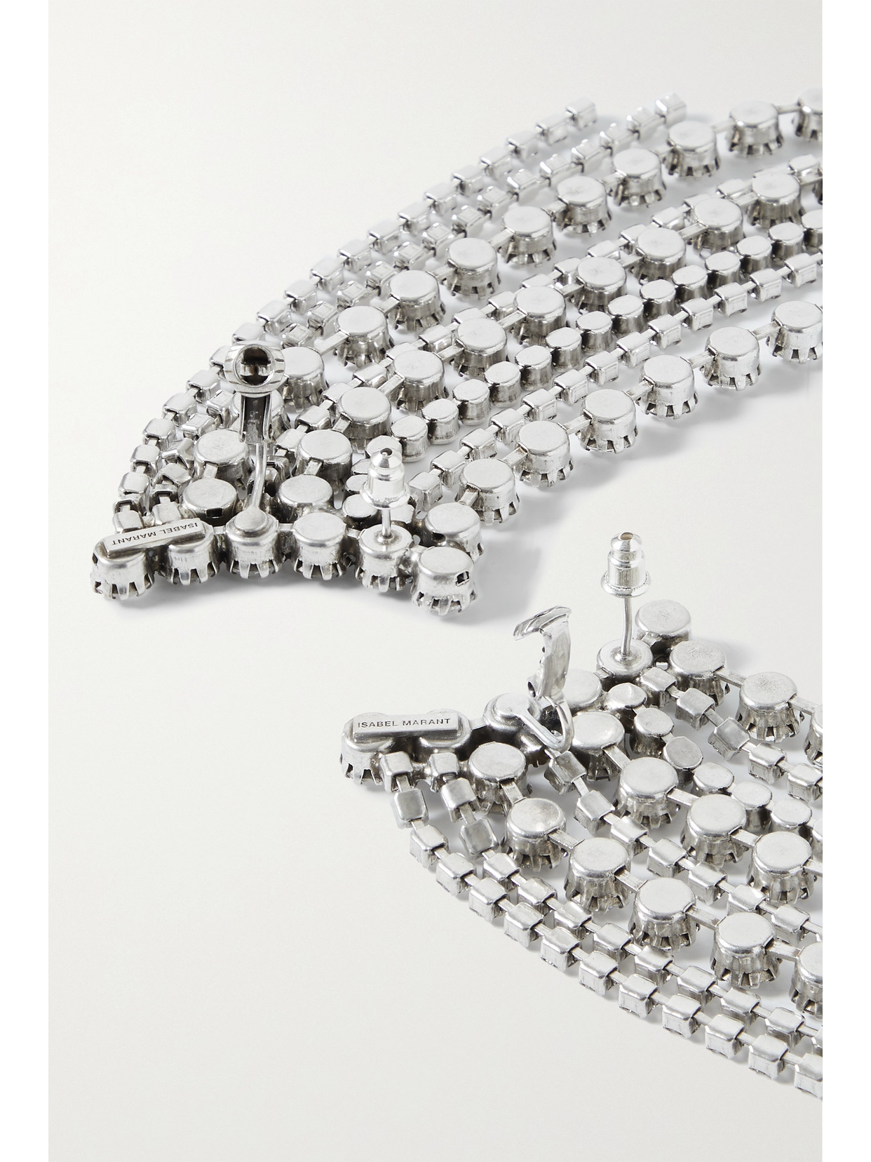 Isabel Marant Midnight Dancin Silver-tone Crystal Earrings In Silver