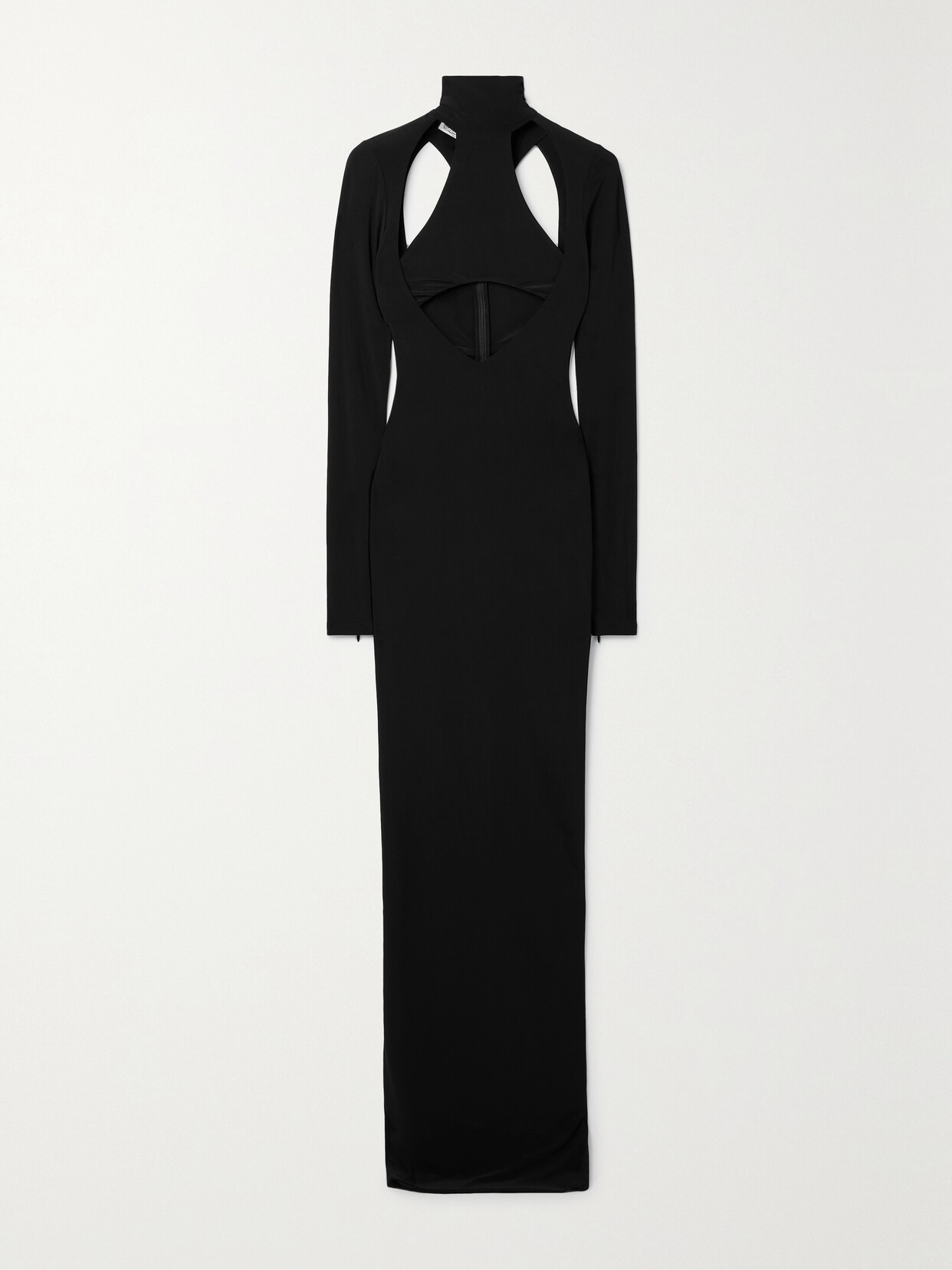 LAQUAN SMITH Cutout Stretch-jersey Turtleneck Gown - Black