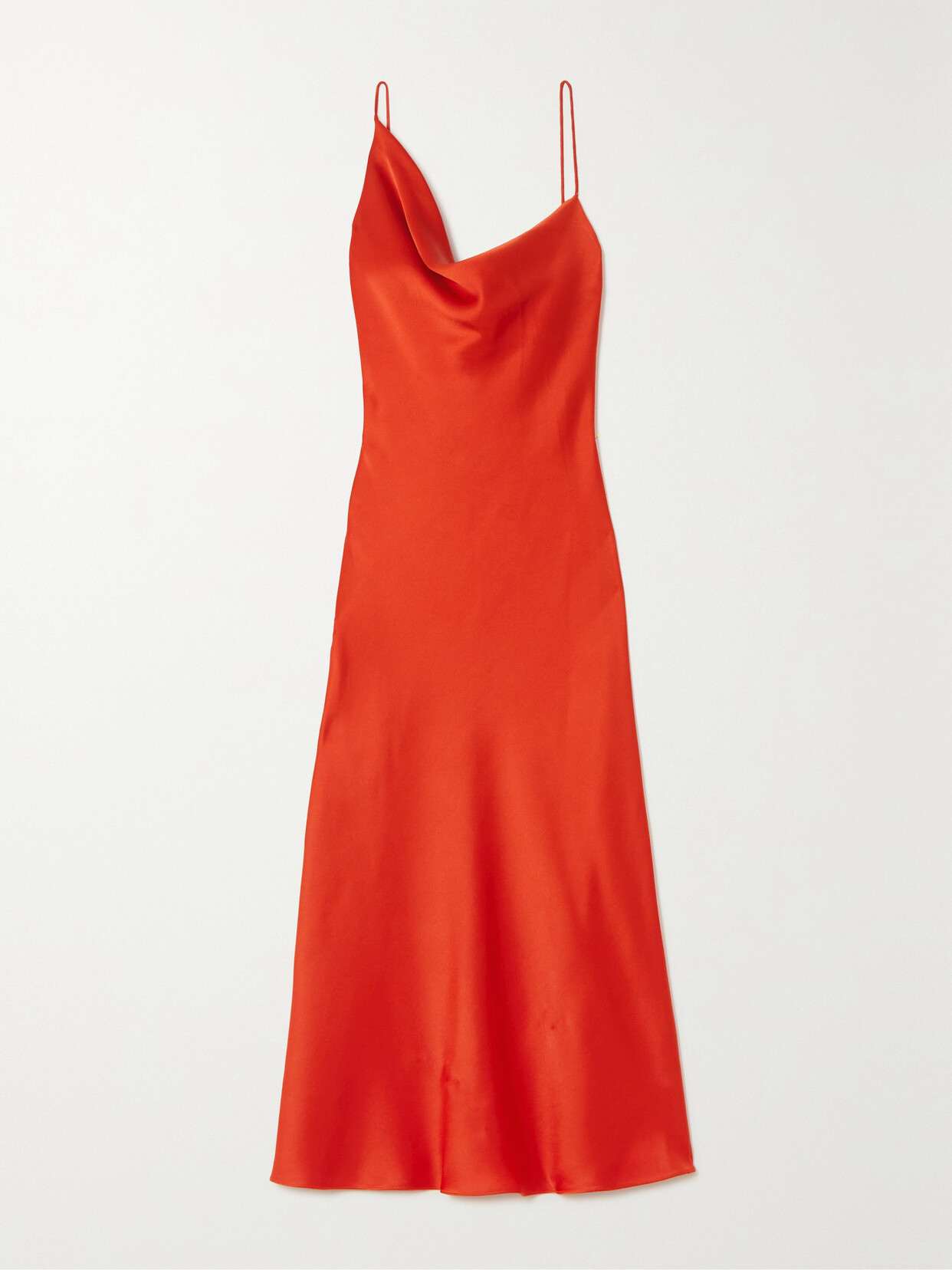 Stella McCartney Asymmetric Draped Satin-crepe Midi Dress - Red