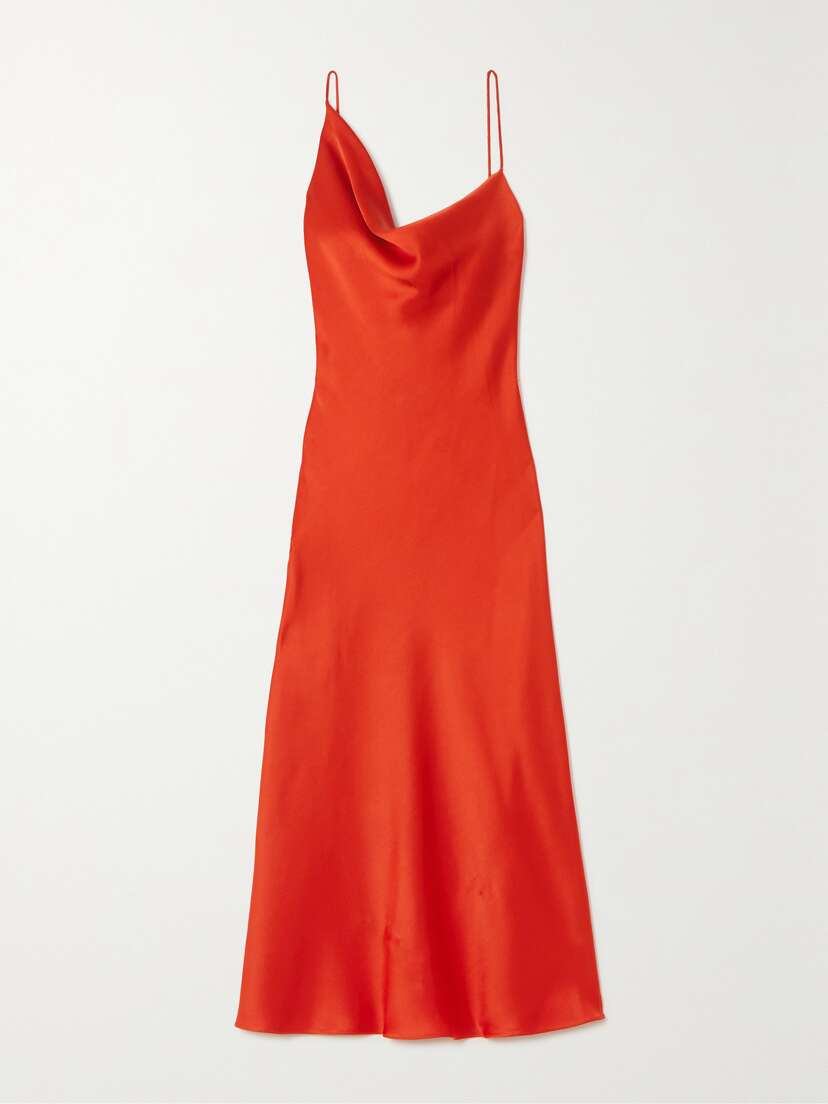 Stella McCartney Asymmetric Draped Satin-crepe Midi Dress