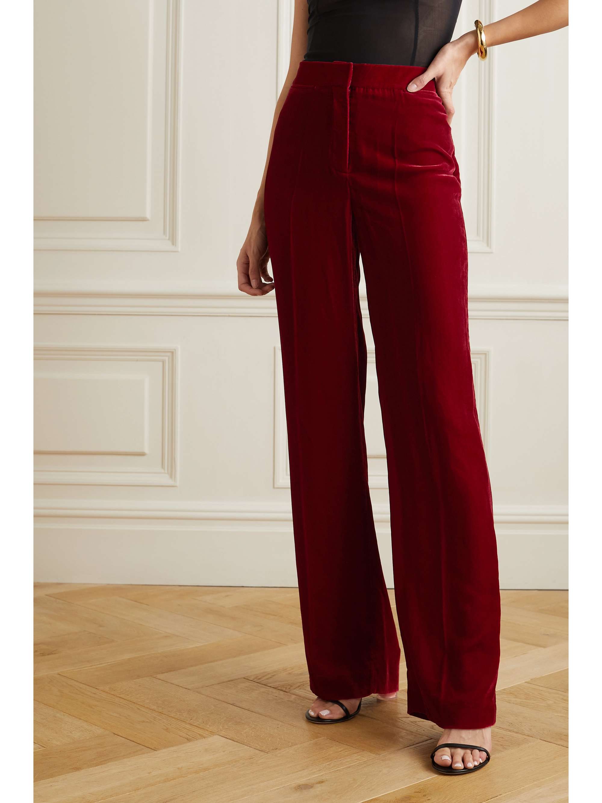 STELLA MCCARTNEY Velvet straight-leg pants