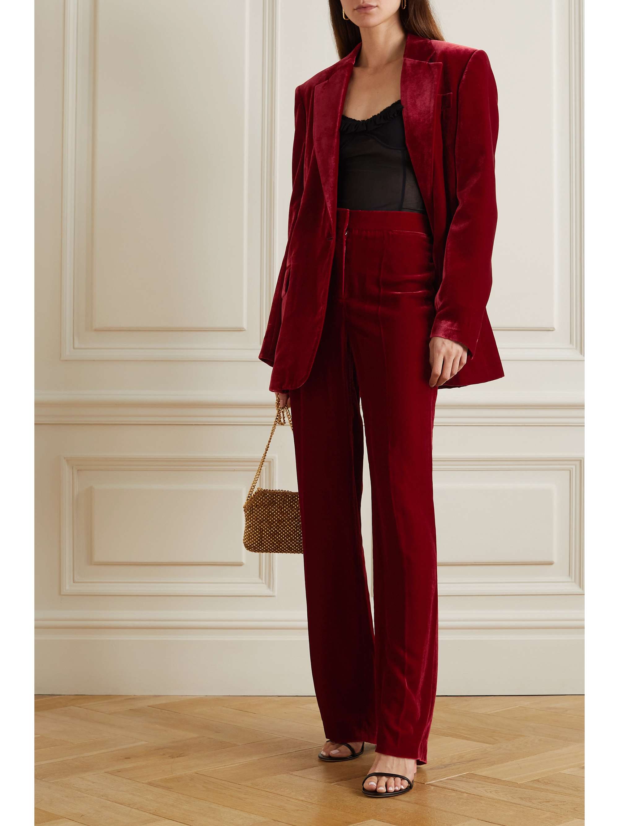 STELLA MCCARTNEY Velvet straight-leg pants