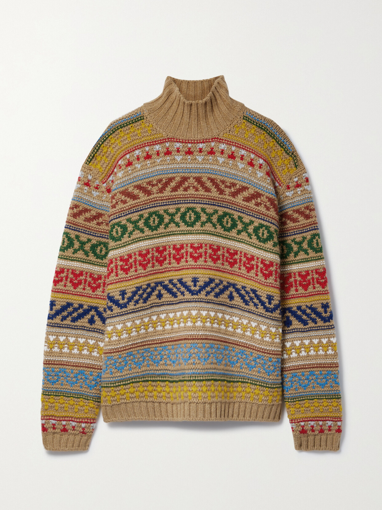 Loro Piana - Fair Isle Cashmere Turtleneck Sweater - Brown