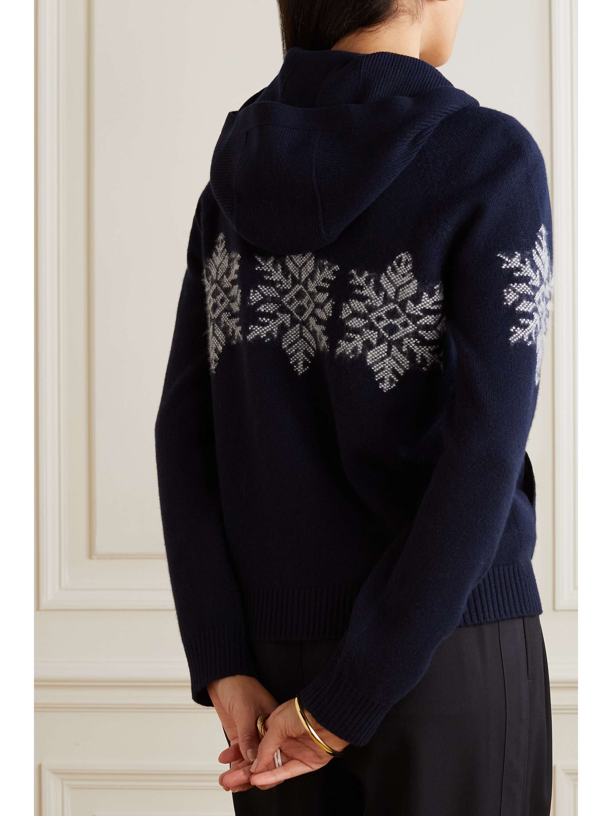 LORO PIANA Embroidered cashmere zip-up hoodie