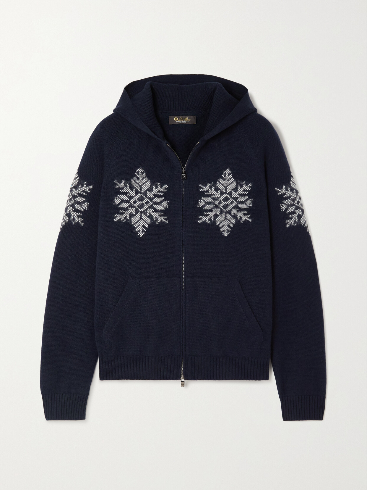 Loro Piana - Embroidered Cashmere Zip-up Hoodie - Blue