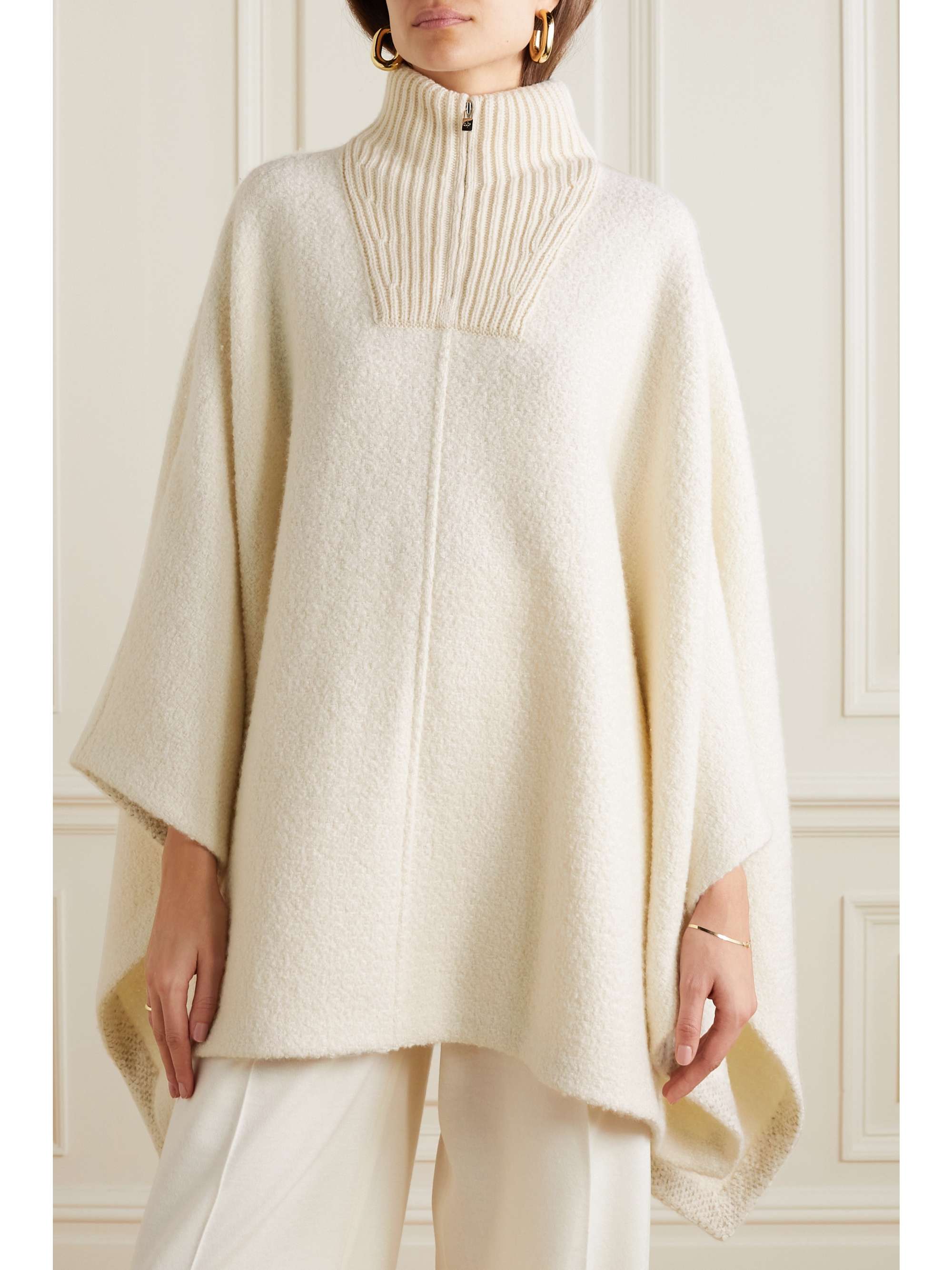 Britney cashmere and silk-blend turtleneck poncho