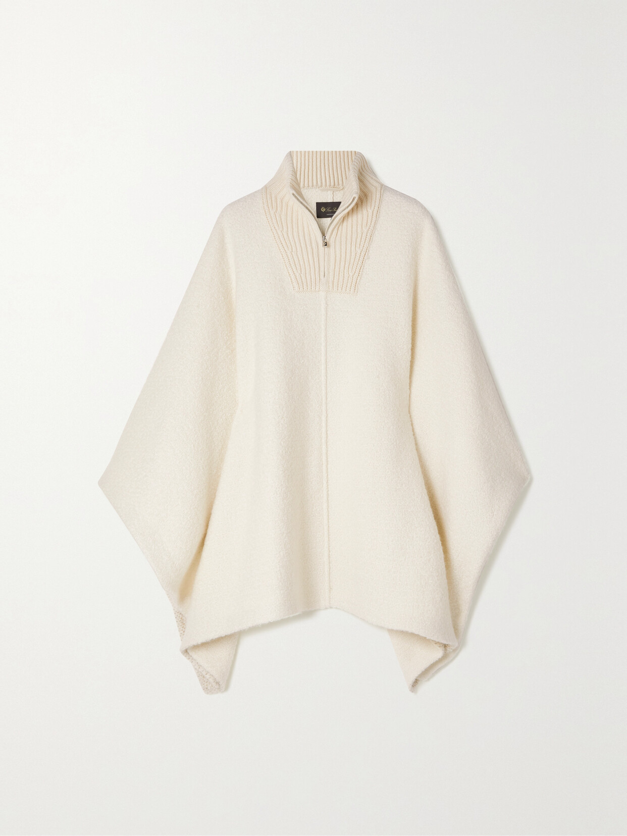 Loro Piana Britney Cashmere And Silk-blend Turtleneck Poncho In 1000 White