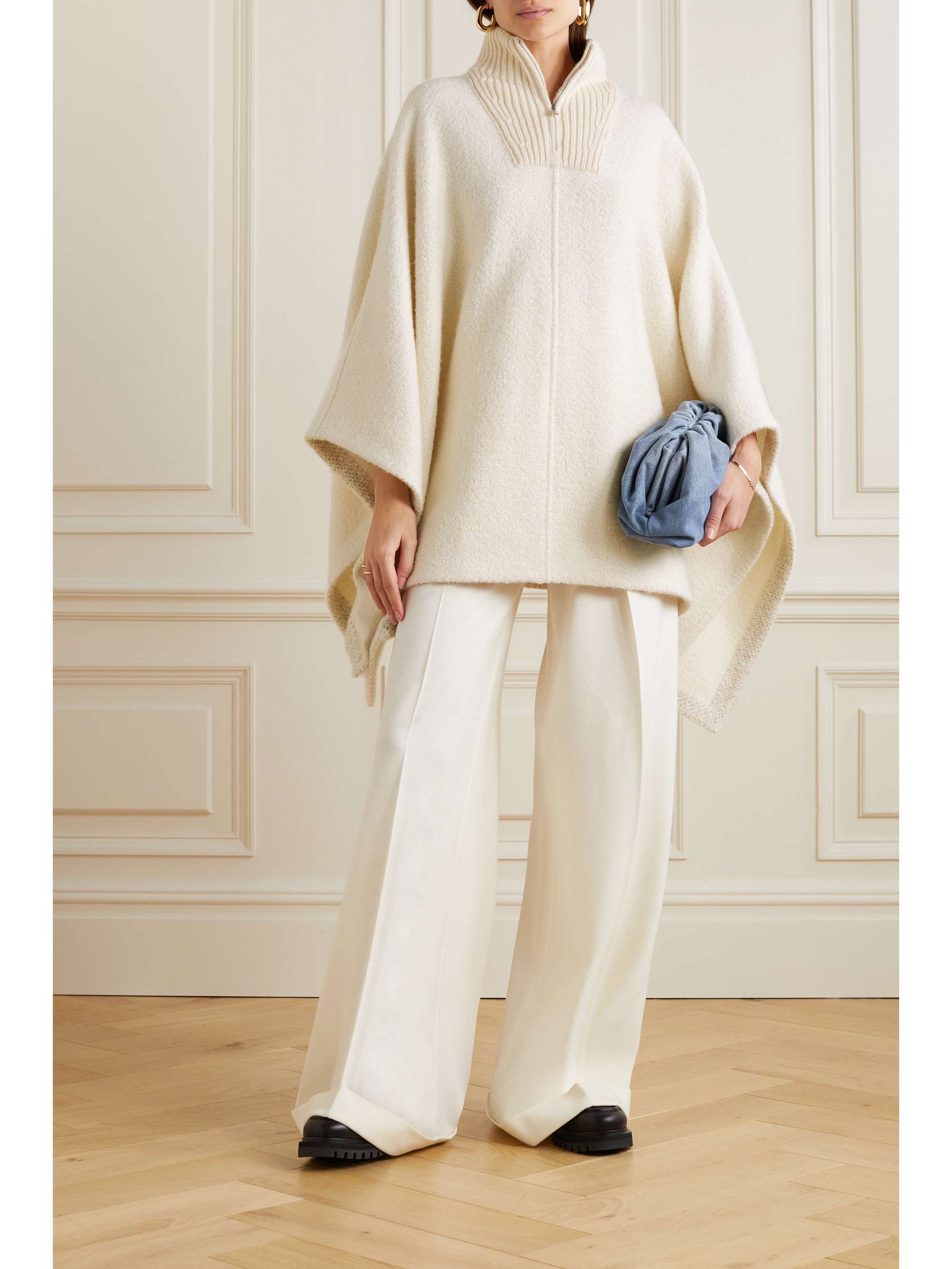 LORO PIANA Britney cashmere and silk-blend turtleneck poncho