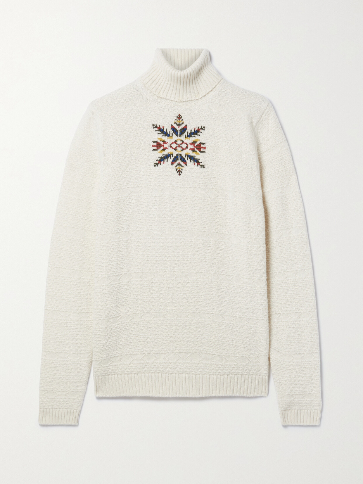 Loro Piana - Dolcevita Bernina Jacquard-knit Cashmere Turtleneck Sweater - White