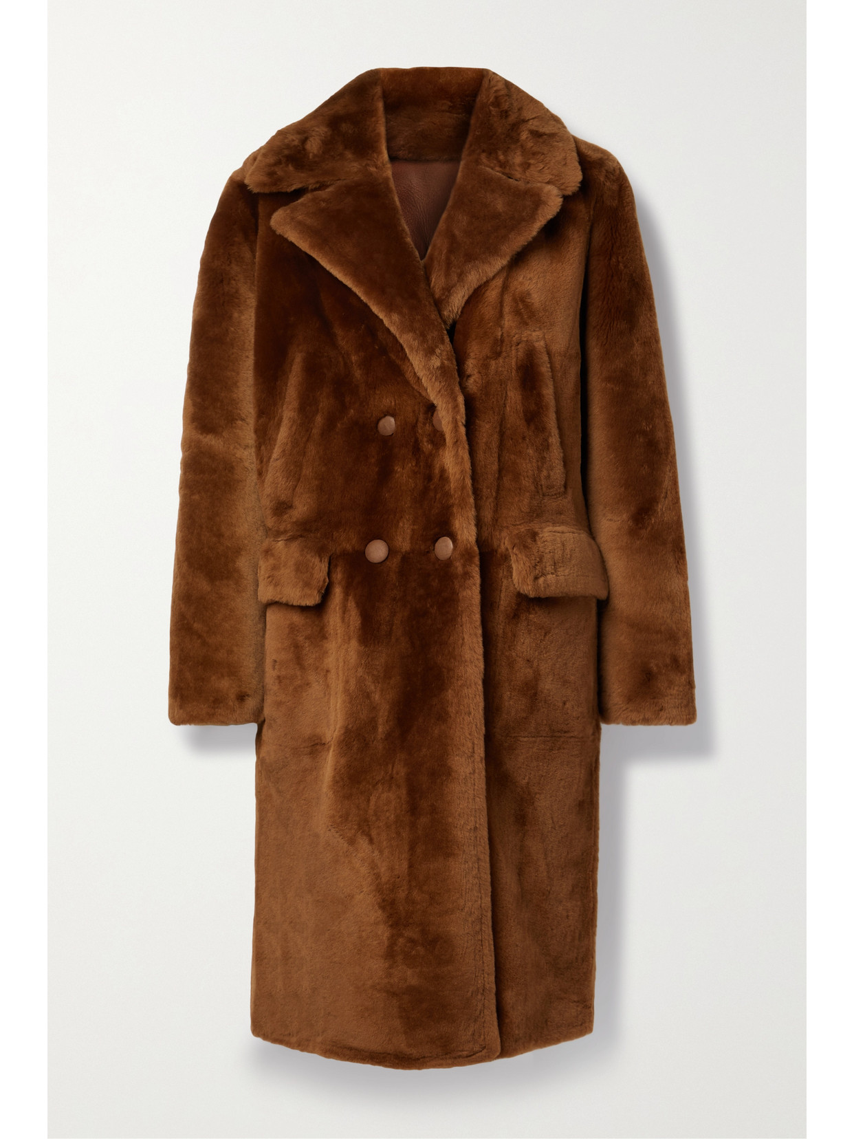 Yves Salomon Double-breasted Shearling Coat
