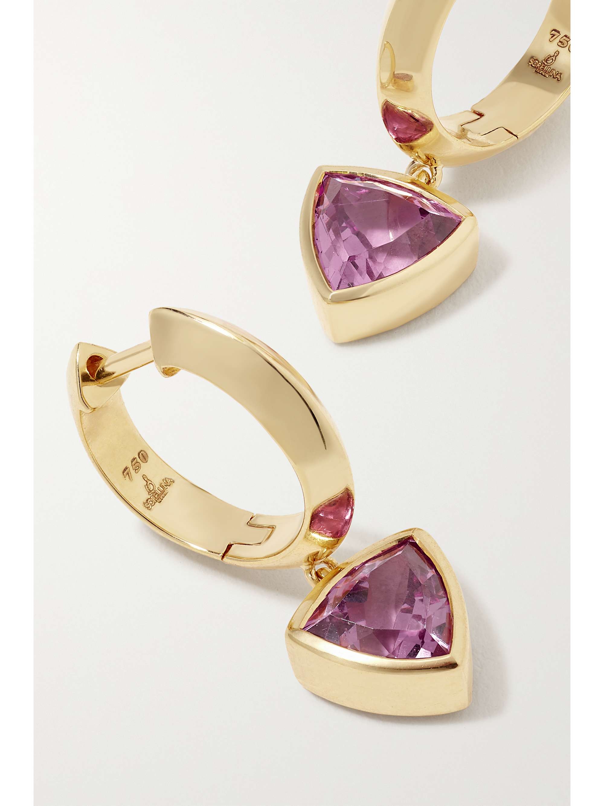 SORELLINA 18-karat gold garnet hoop earrings