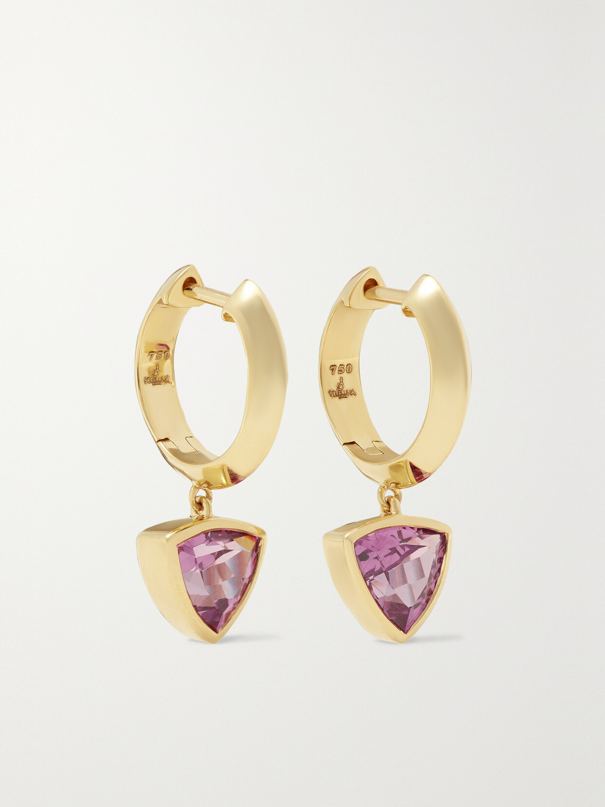 Sorellina 18-karat Gold Garnet Hoop Earrings