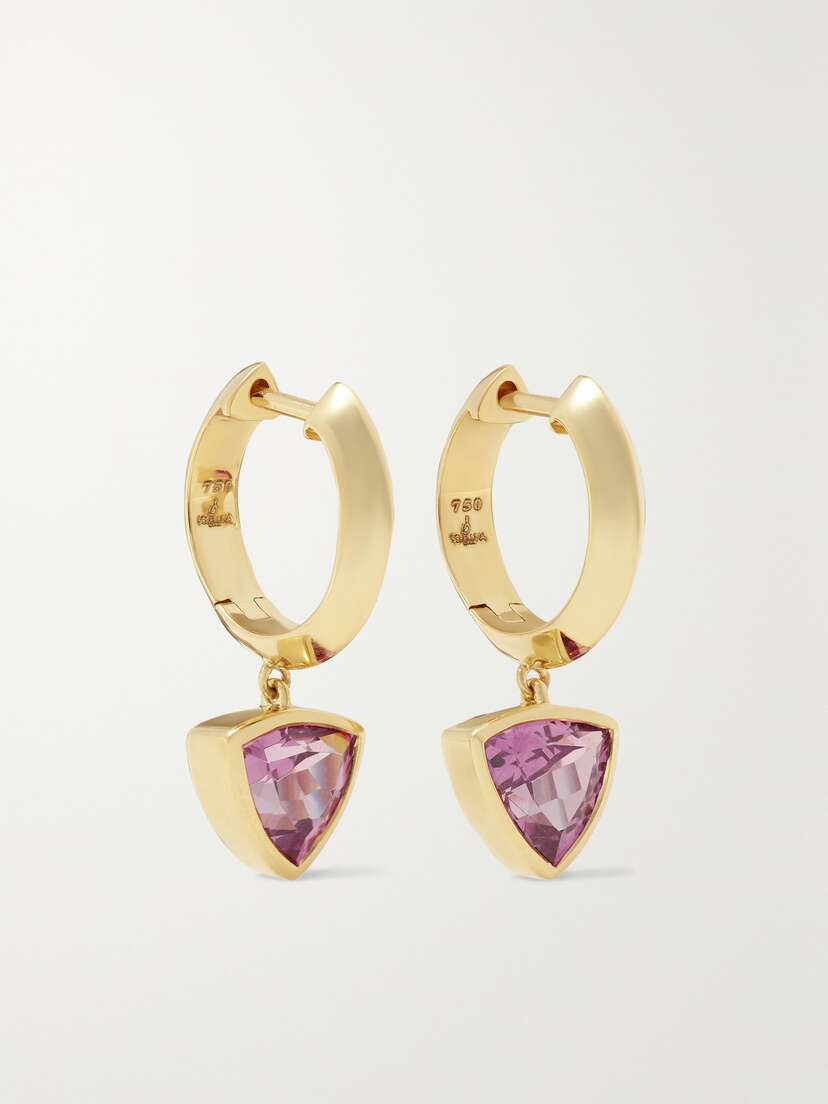 Sorellina 18-karat Gold Garnet Hoop Earrings