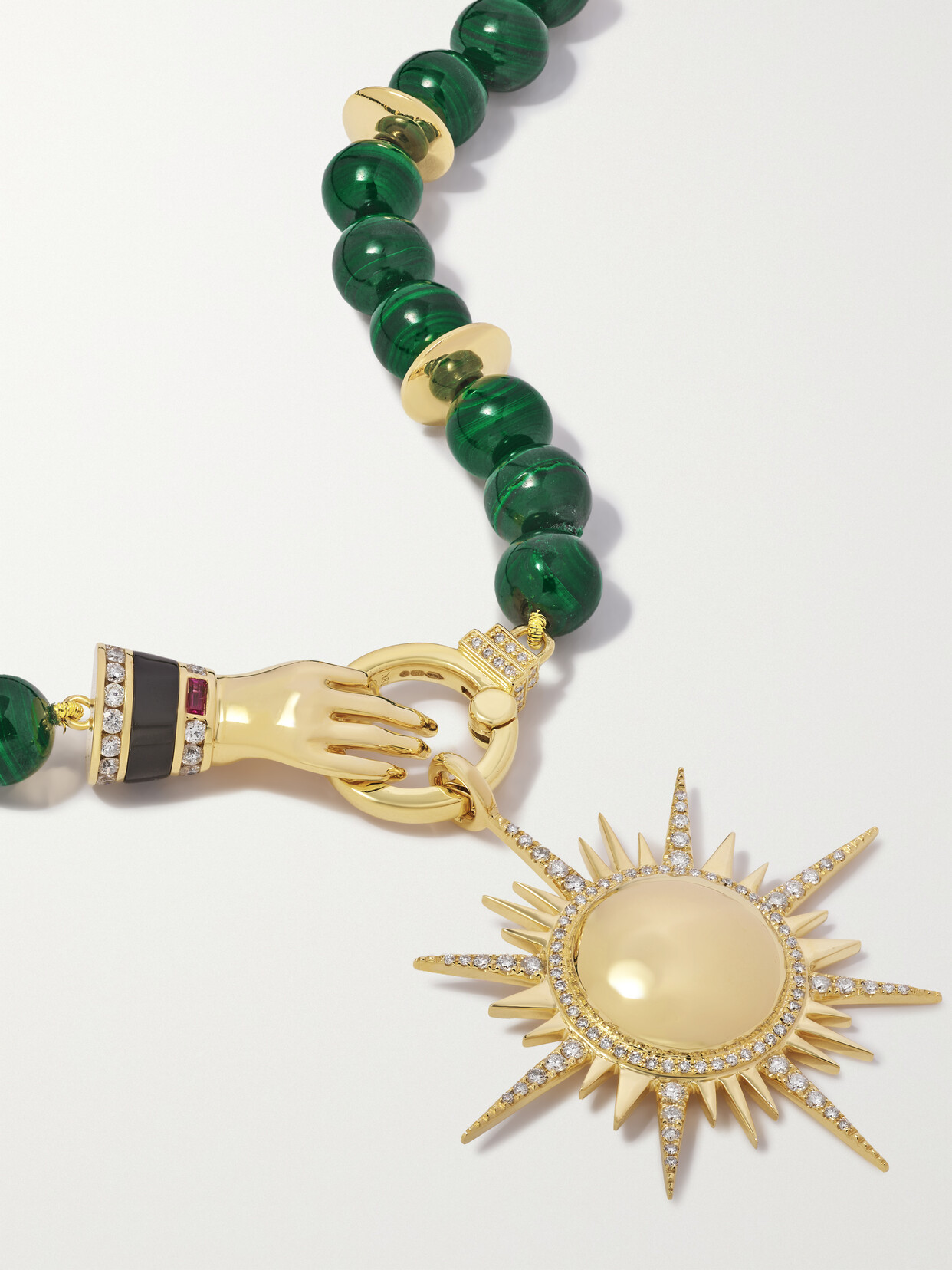SORELLINA - 18-karat Gold Multi-stone Necklace - Green 22 Awaiting product image