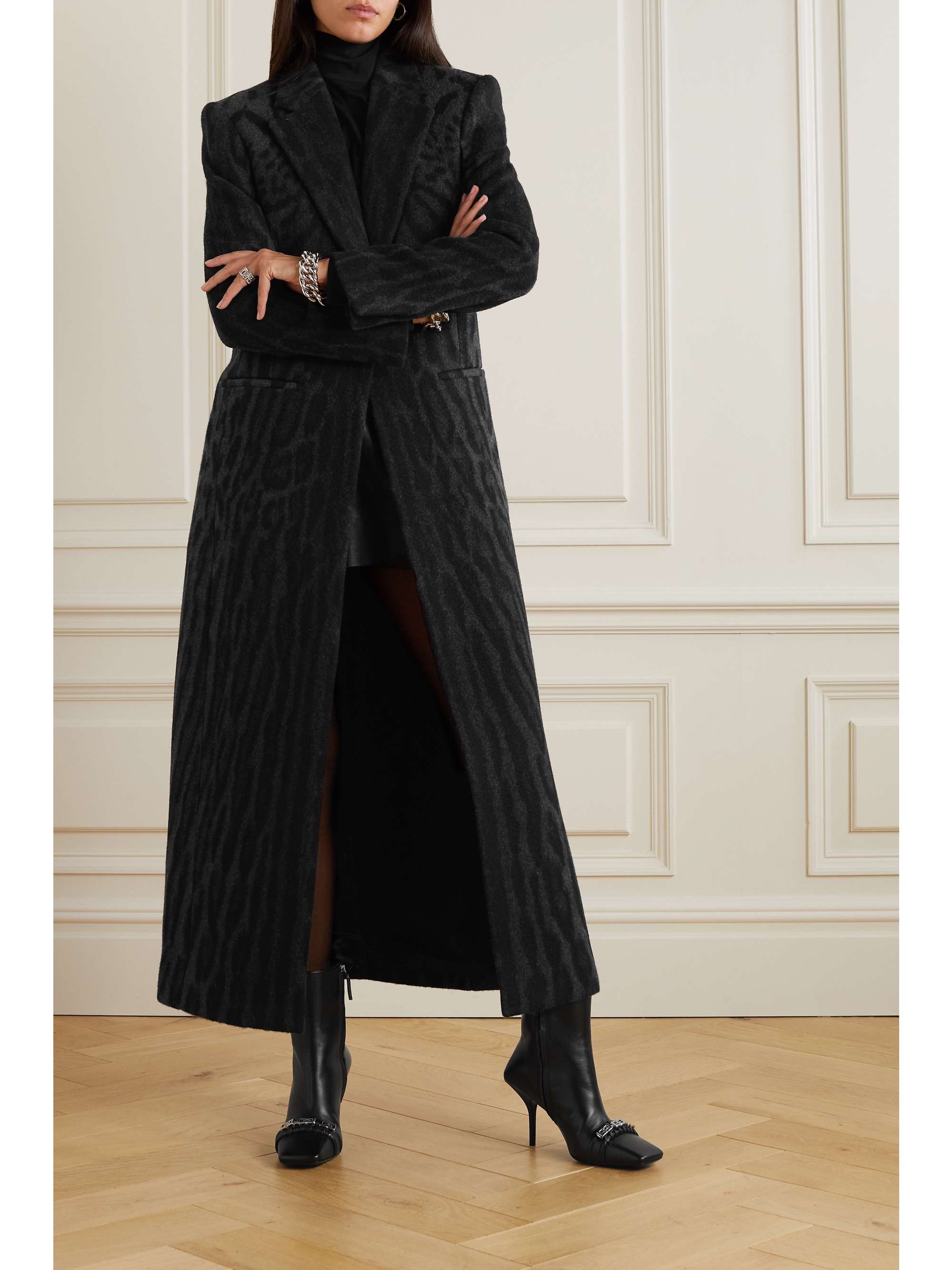 GIVENCHY Leopard-jacquard wool coat