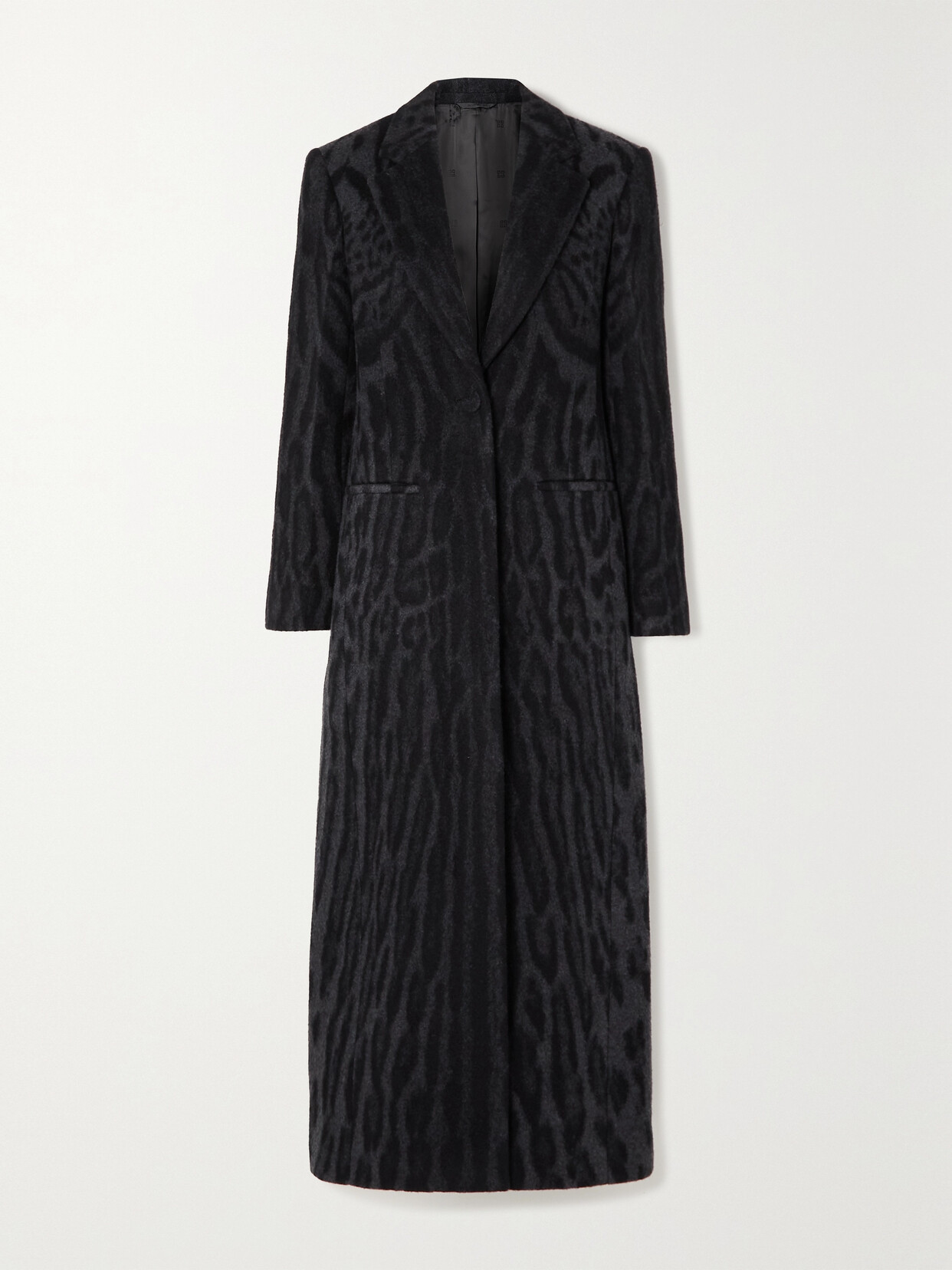 Givenchy - Leopard-jacquard Wool Coat - Gray