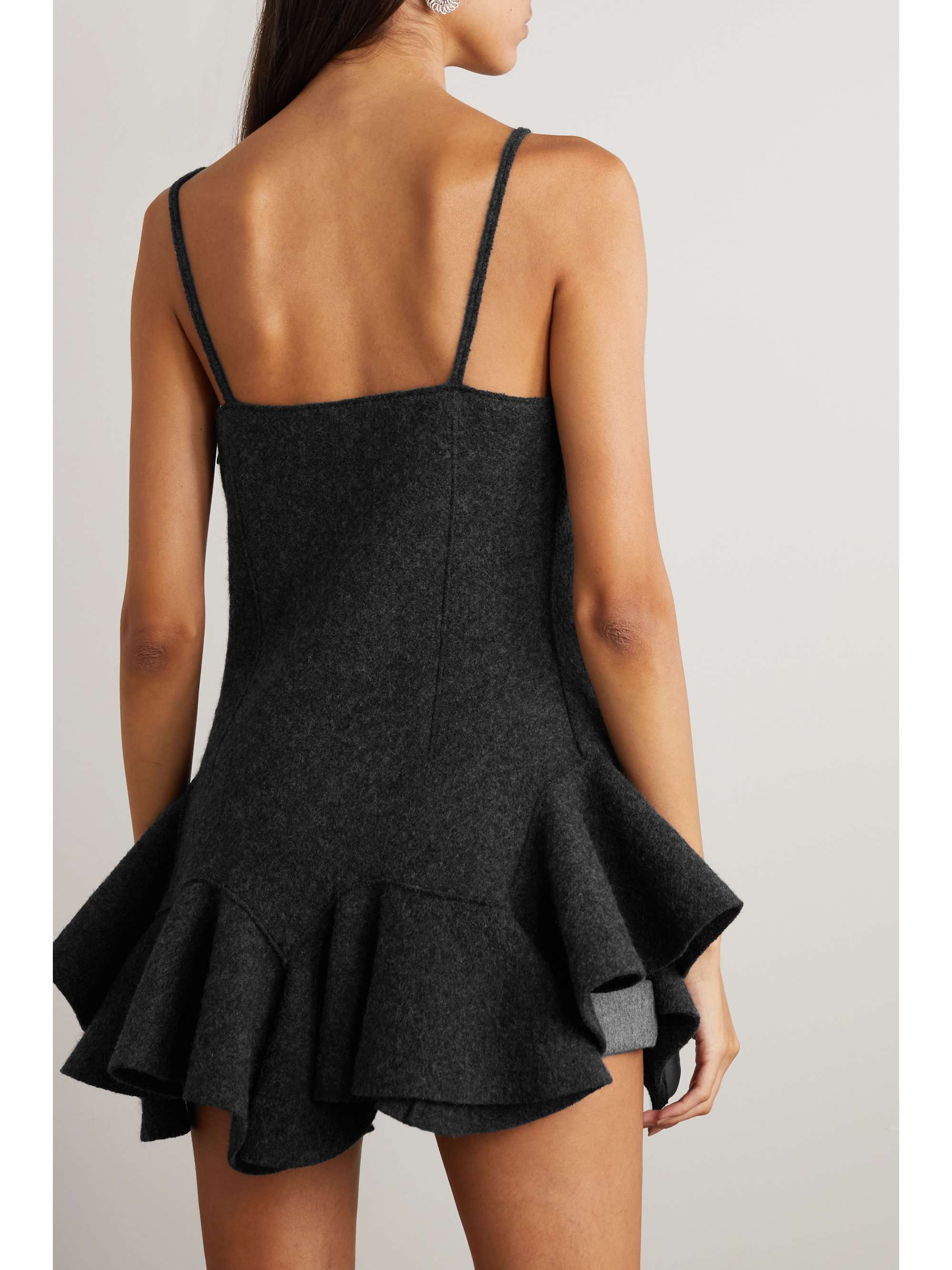 GIVENCHY Ruffled wool-felt top