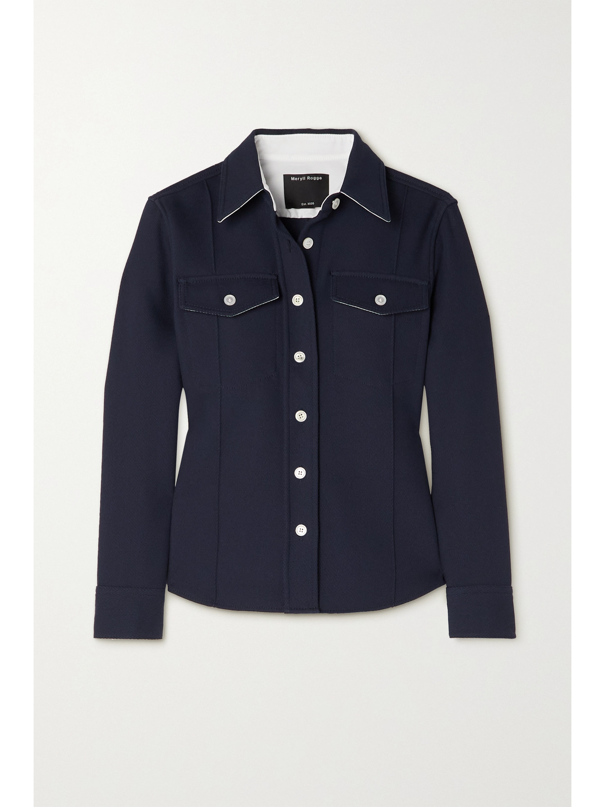 Meryll Rogge Cotton-blend Gabardine Shirt - Blue