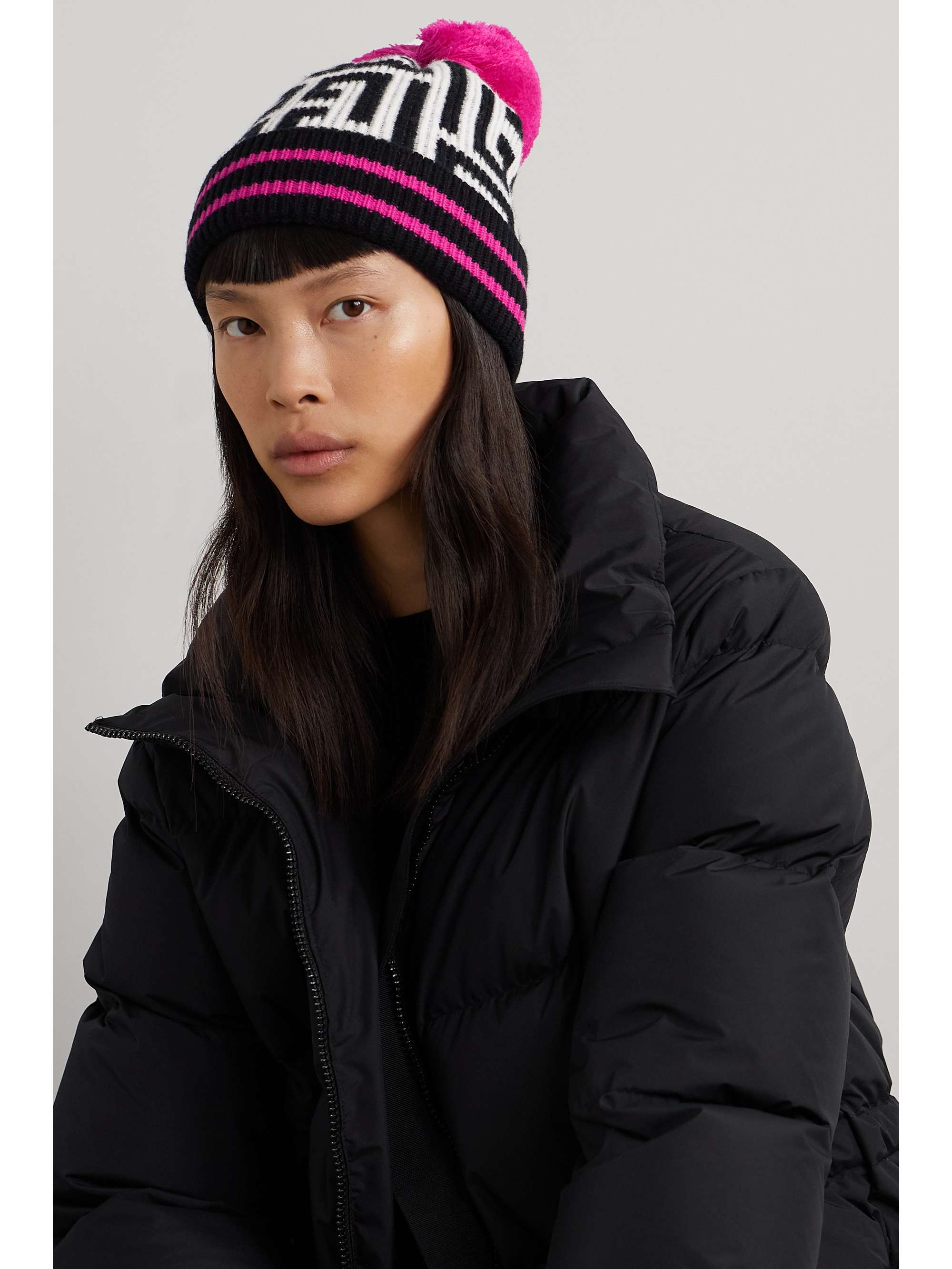 BALMAIN Ribbed wool and cashmereblend beanie NETAPORTER