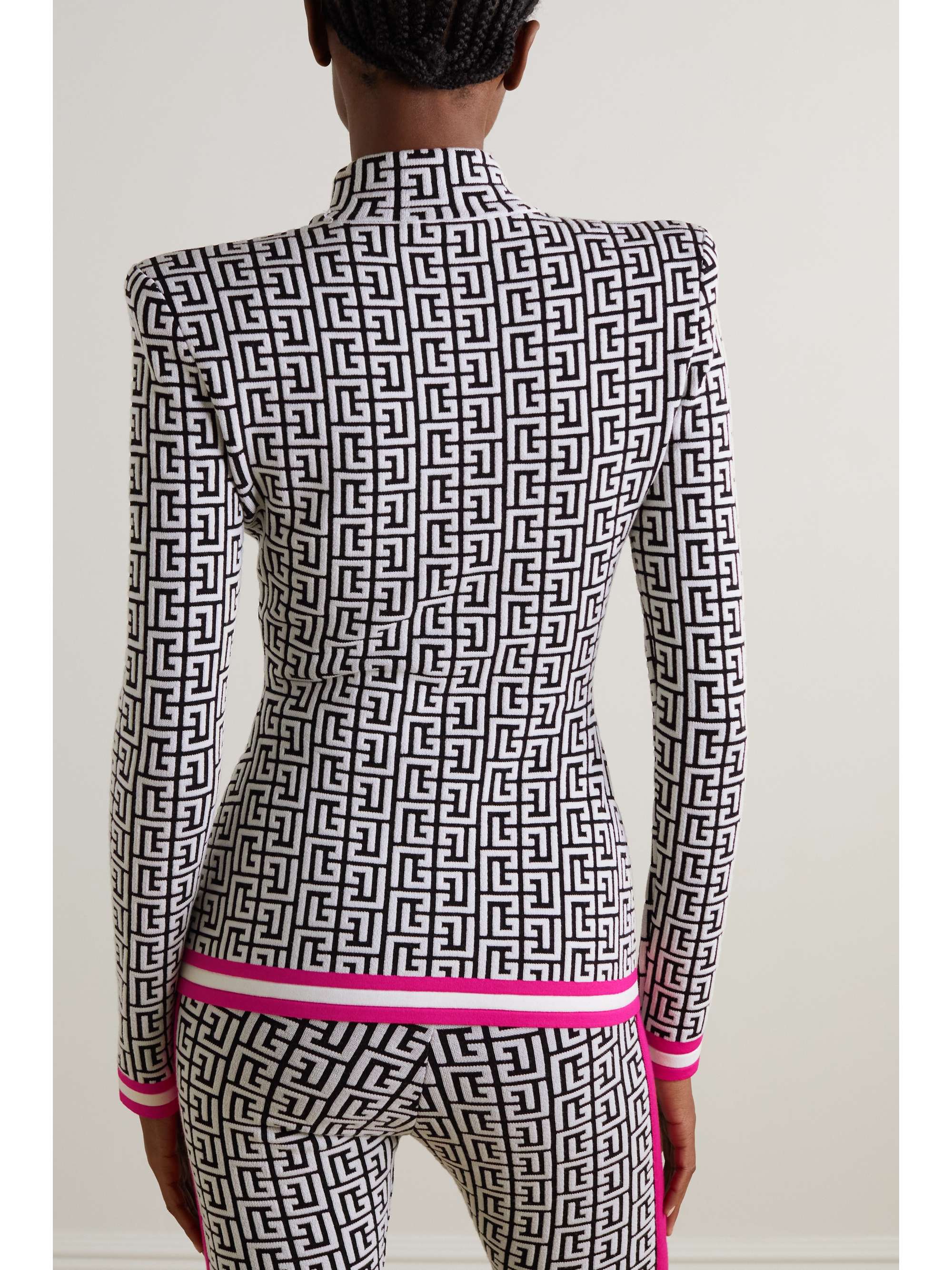 BALMAIN 提花针织高领毛衣