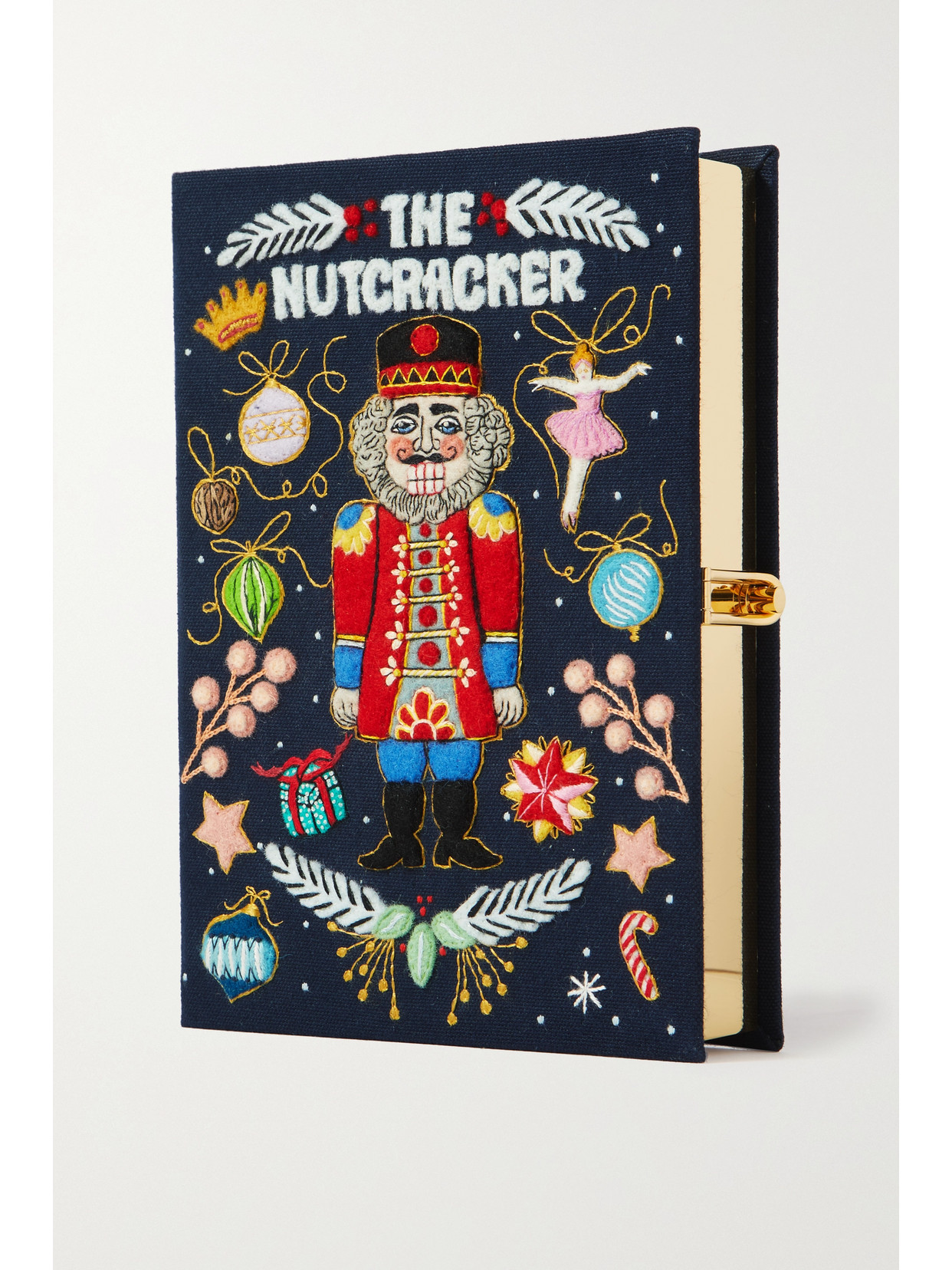 Olympia Le-Tan - The Nutcracker Embroidered Appliquéd Canvas Clutch - Blue