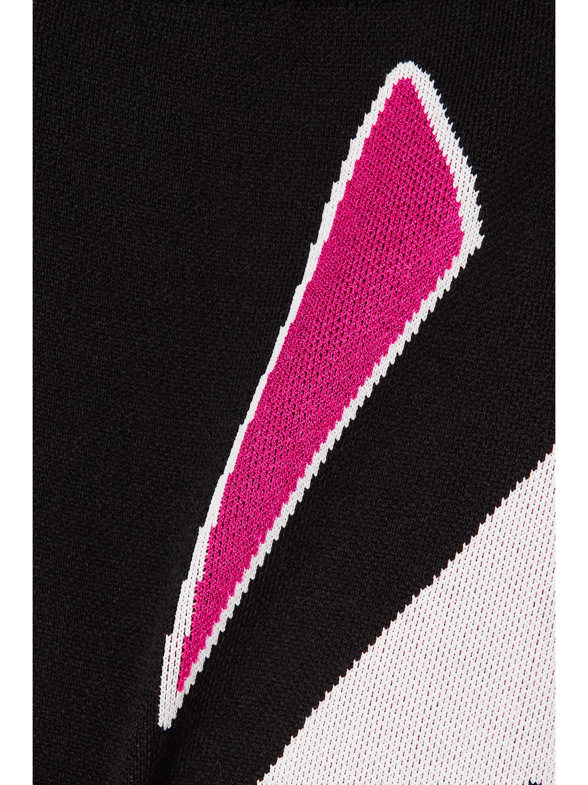 BALMAIN Striped stretch-jacquard leggings