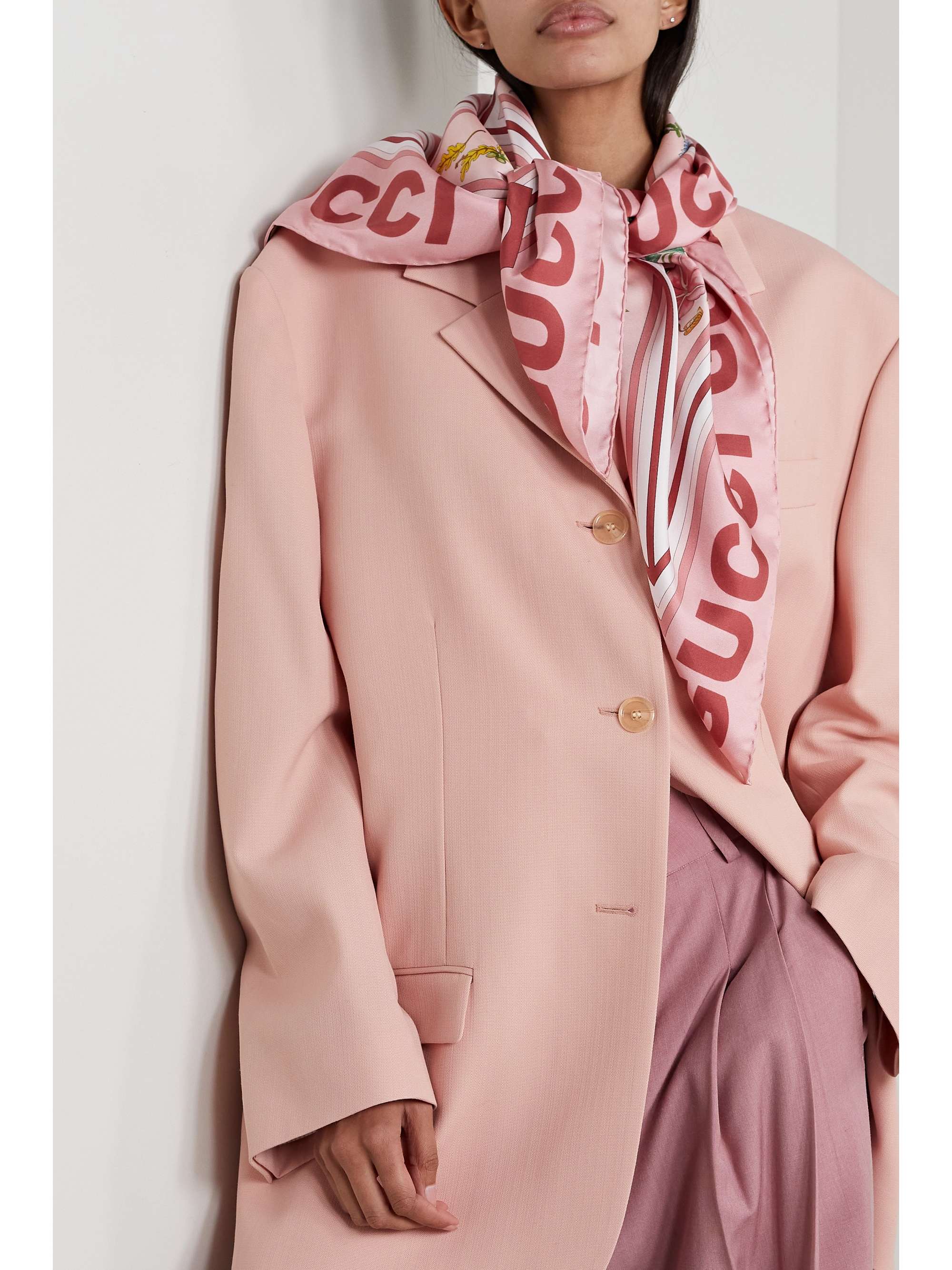 GUCCI Printed silktwill scarf NETAPORTER