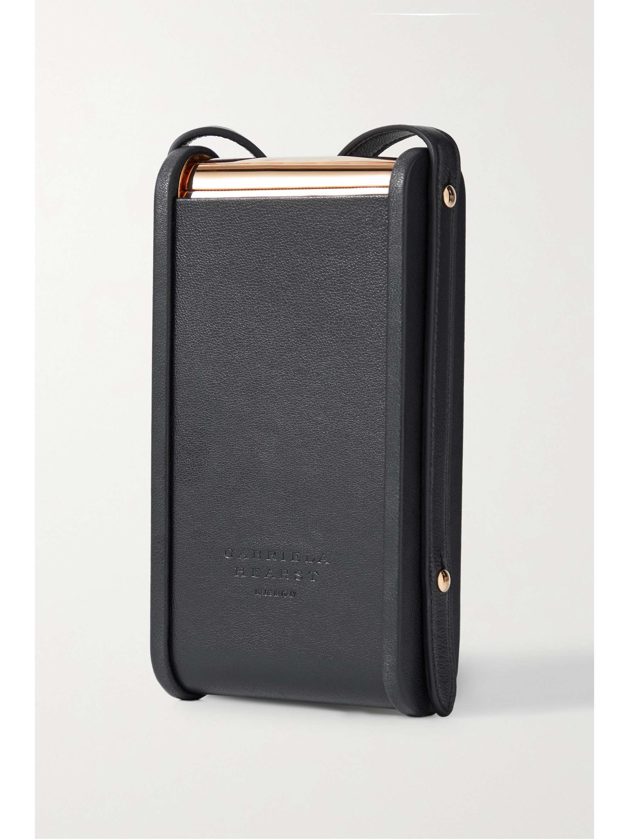 GABRIELA HEARST Mabel Smartphone-Tasche aus roségoldfarbenem Metall und Leder