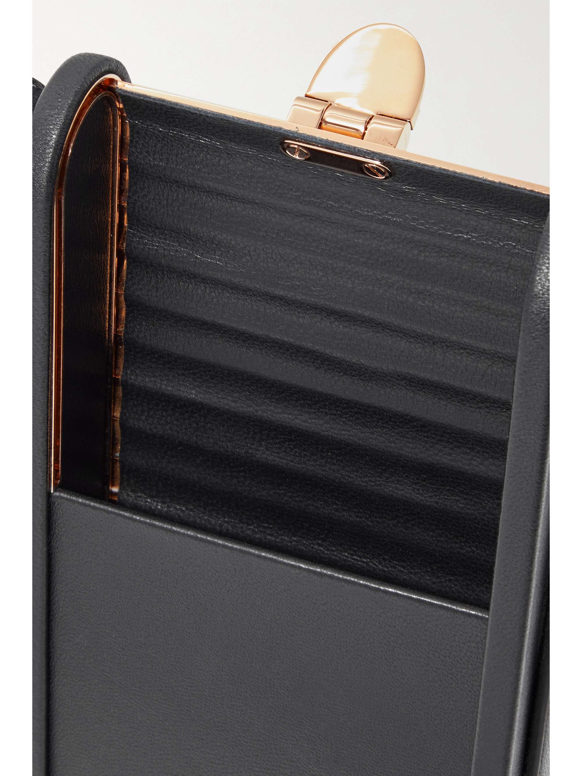 GABRIELA HEARST Mabel Smartphone-Tasche aus roségoldfarbenem Metall und Leder