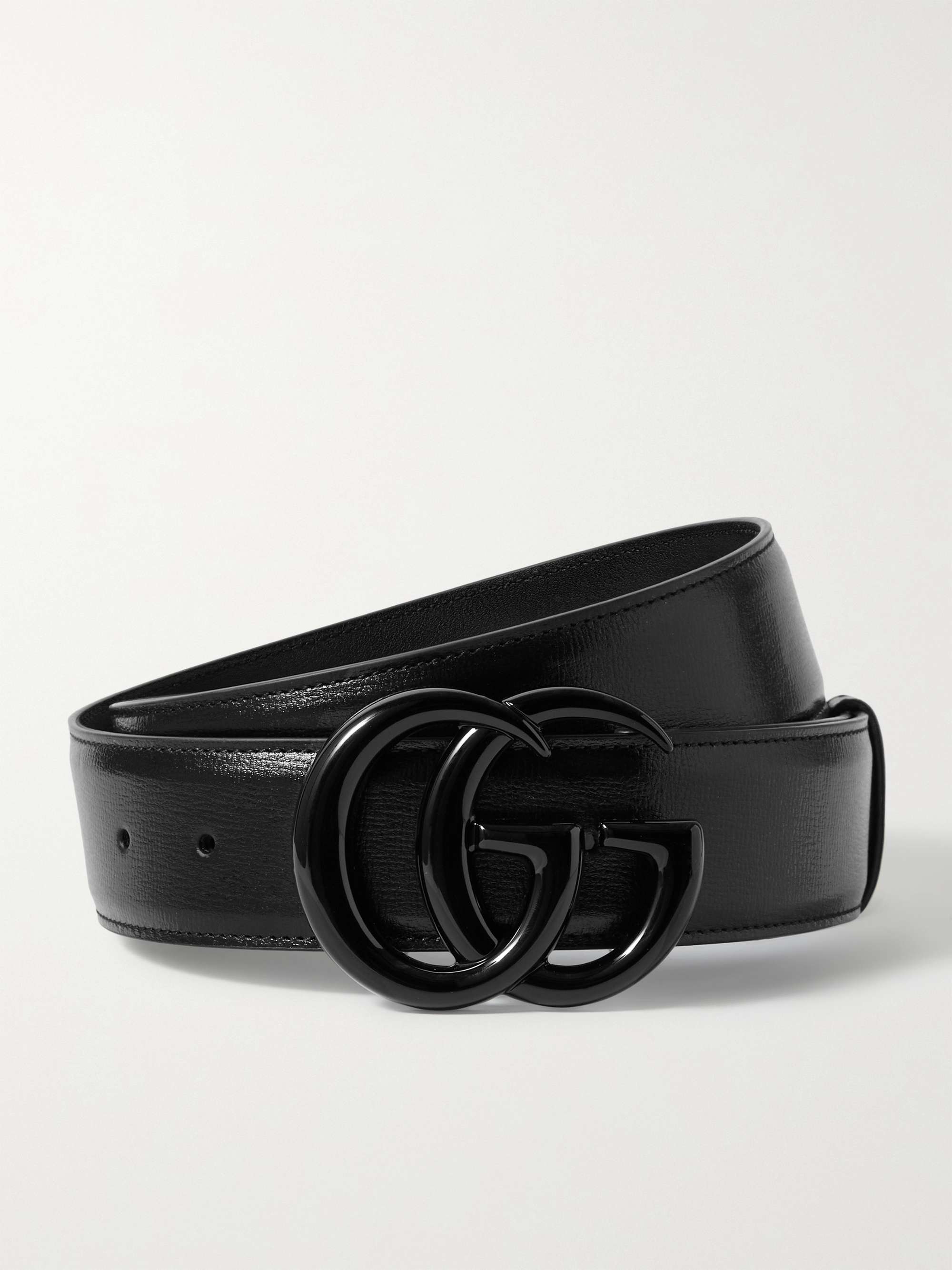 GG leather belt in black - Gucci