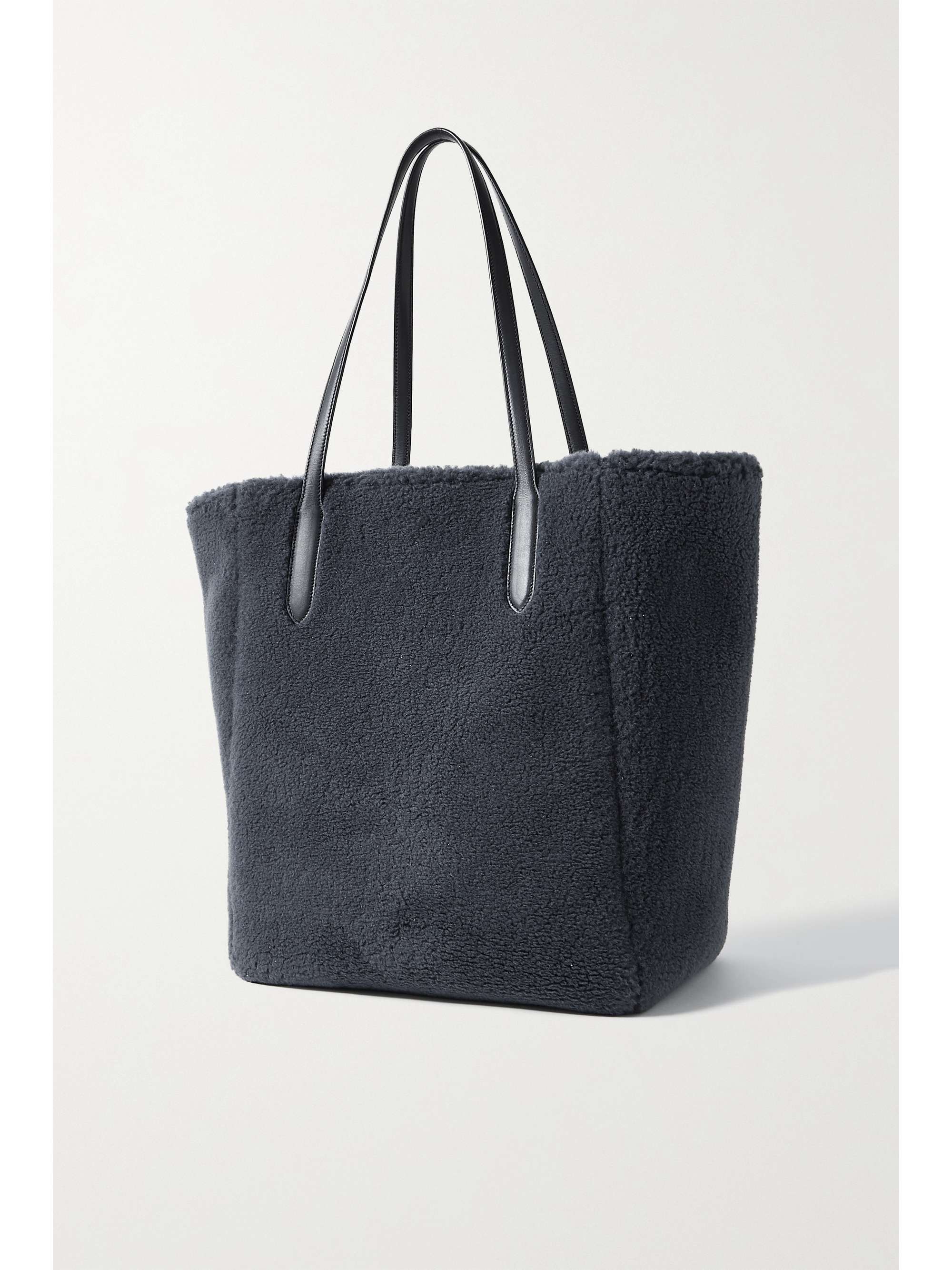 LORO PIANA Sesia large leather-trimmed faux shearling tote