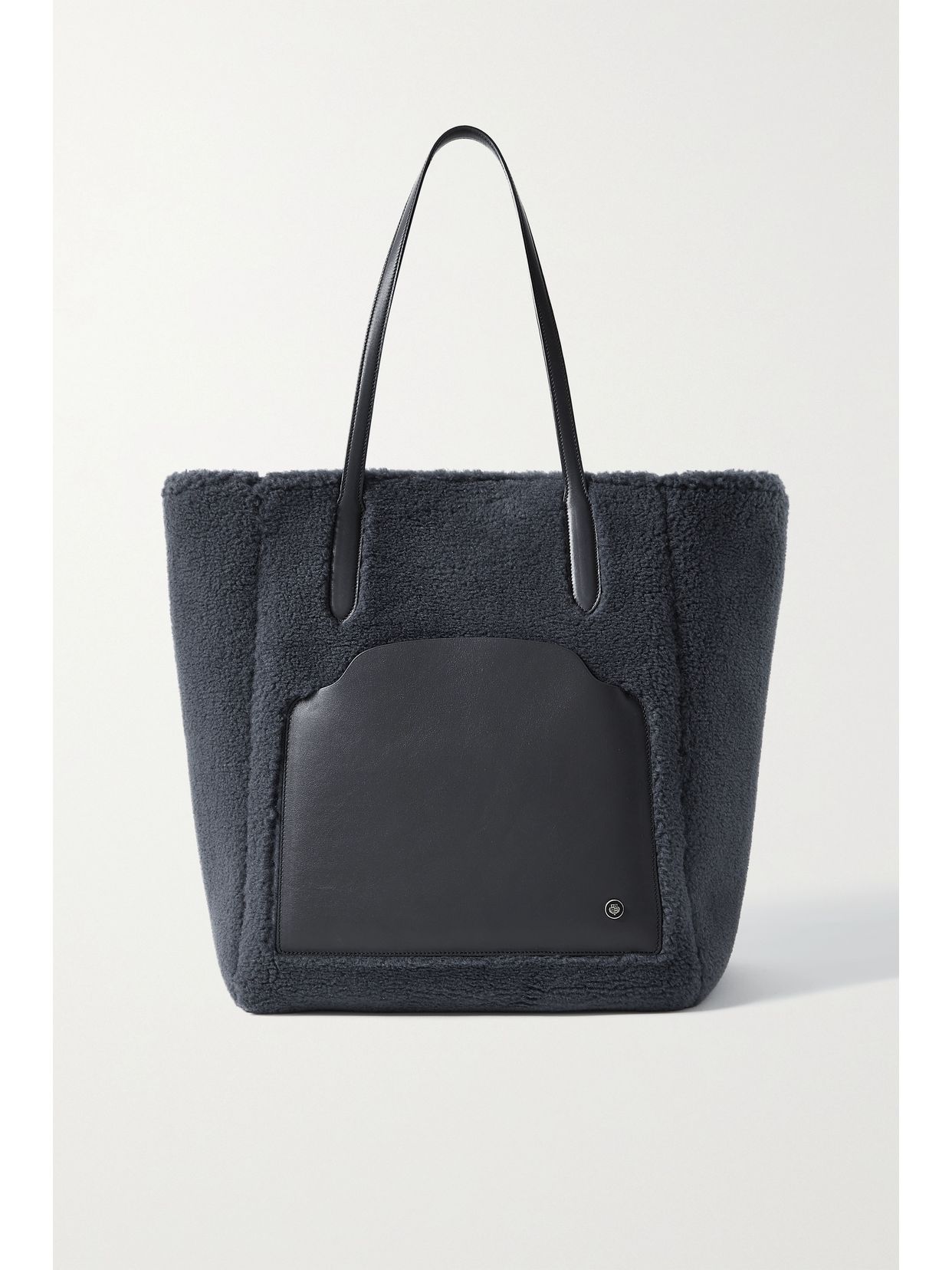 Sesia large leather-trimmed faux shearling tote