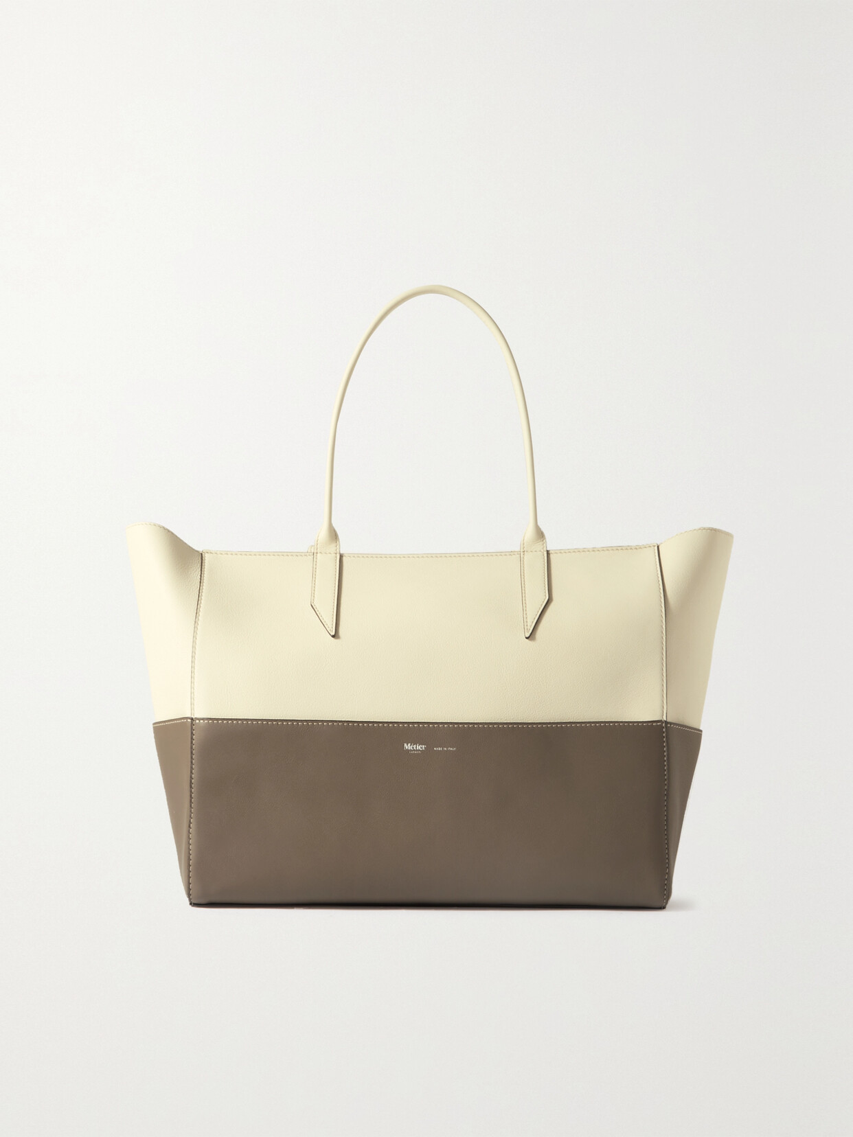 Metier Incognito Small Two-tone Leather Tote In Brown