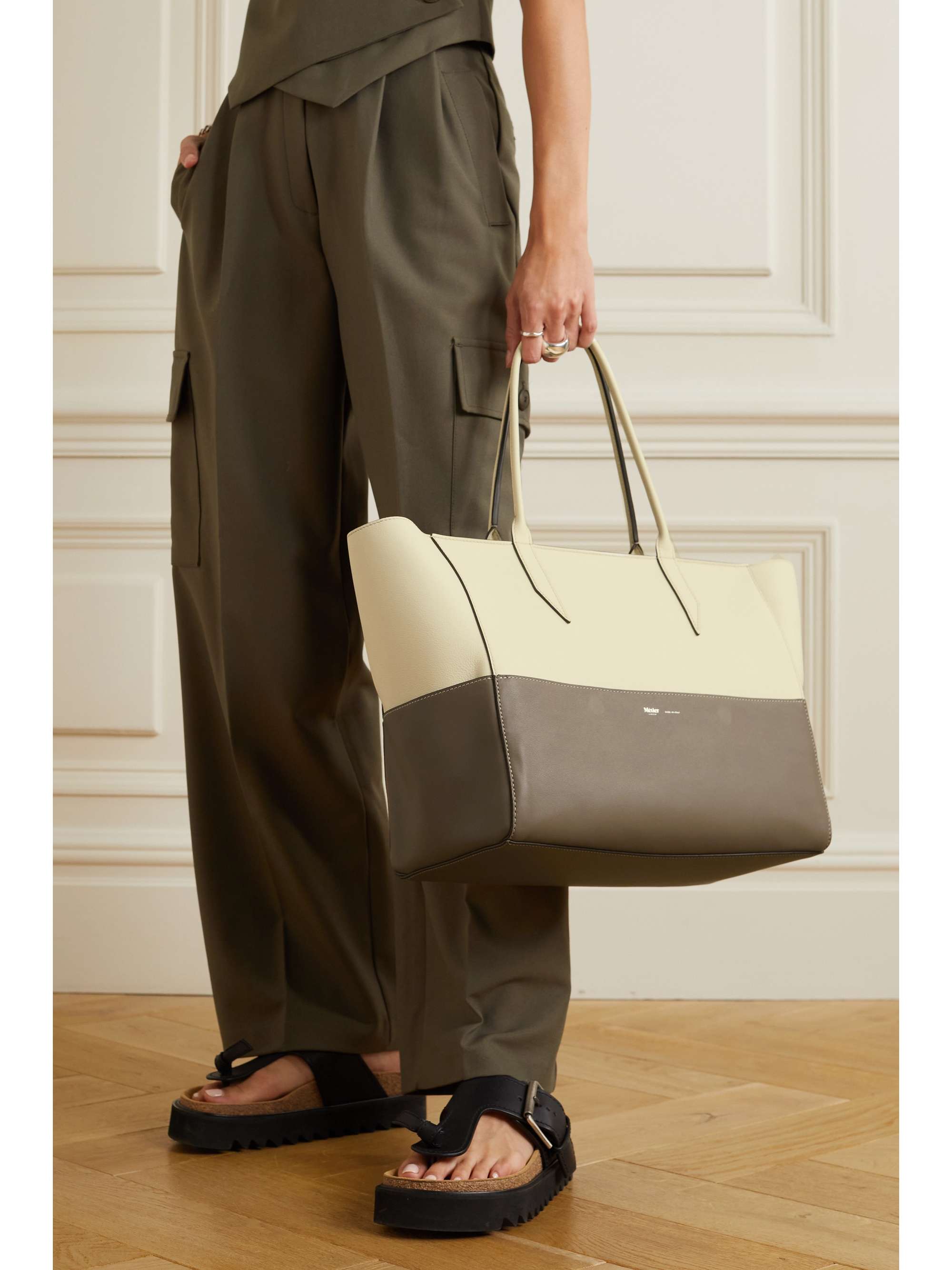 MÉTIER Incognito small two-tone leather tote