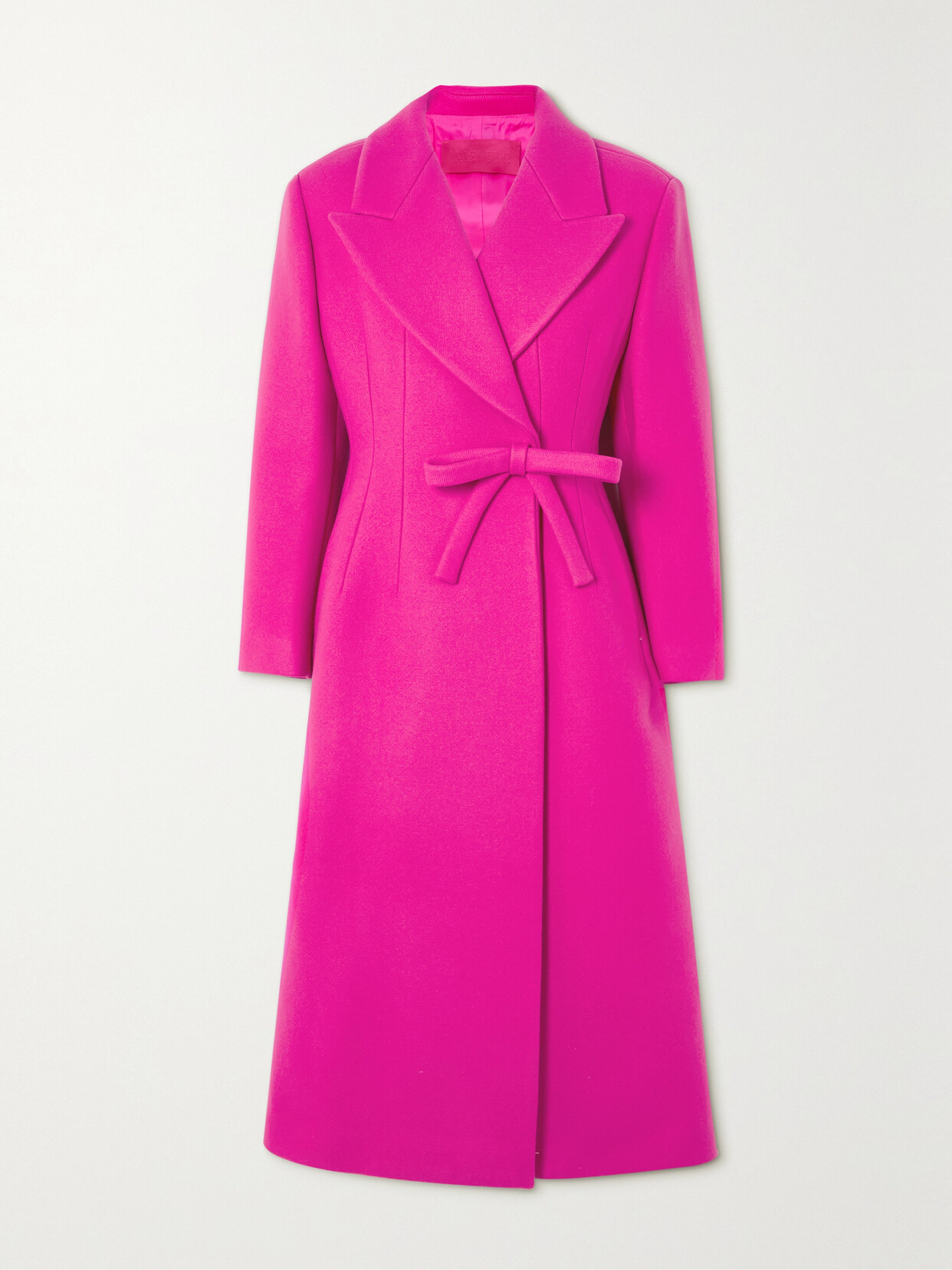 Shop Valentino Wool-blend Wrap Coat In Pink