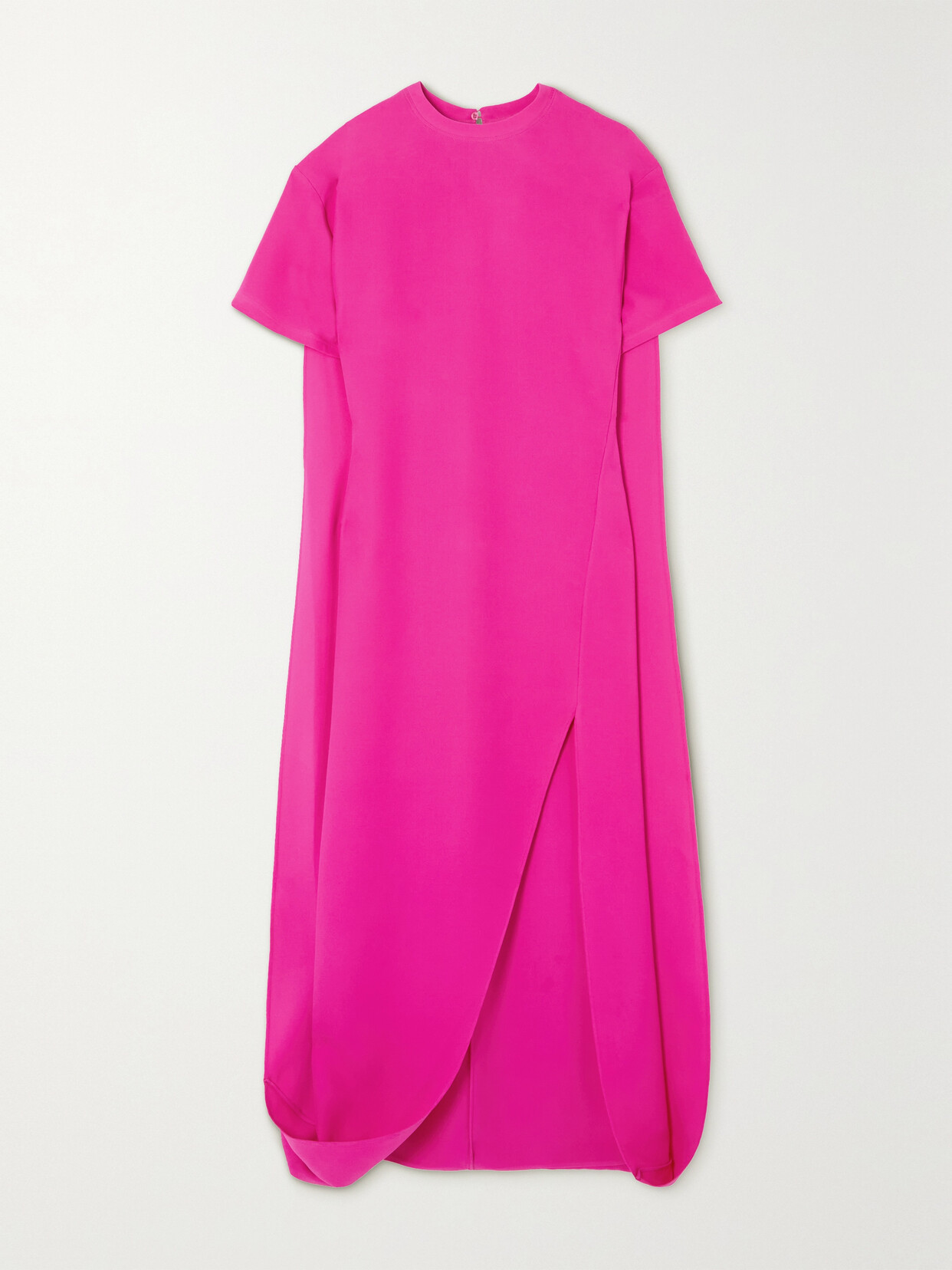 Shop Valentino Cape-effect Silk-cady Maxi Dress In Pink