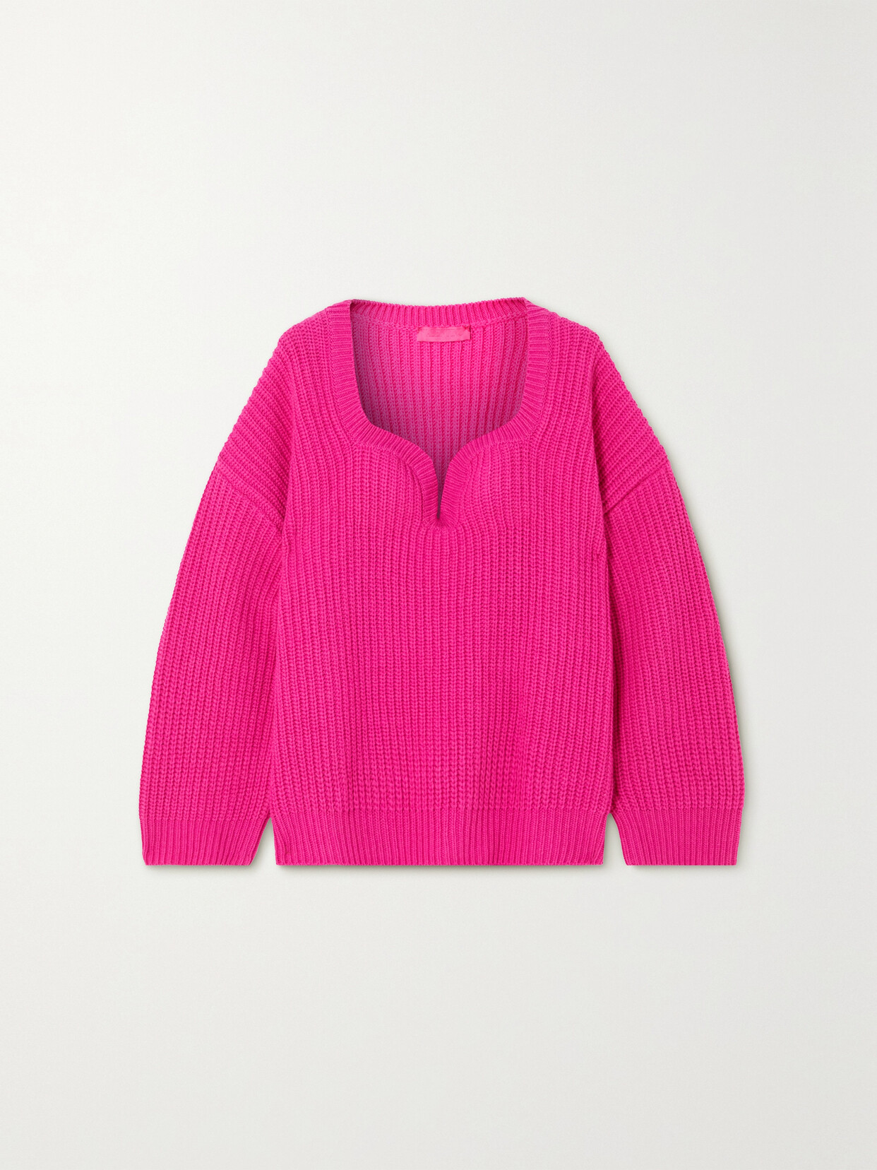 Shop Valentino Ribbed Wool Sweater In Pink