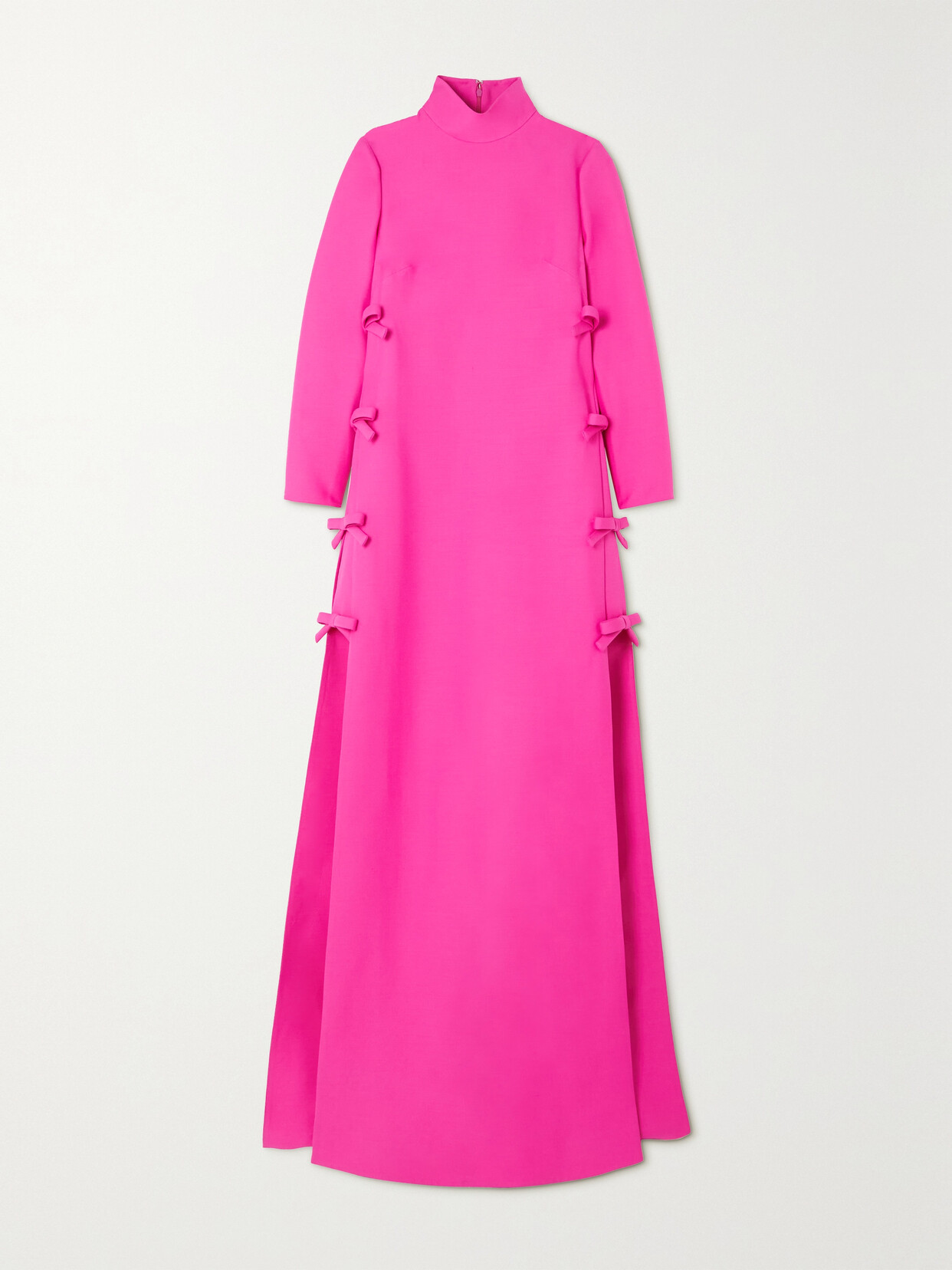 Valentino Garavani Bow-detailed Wool And Silk-blend Crepe Gown - Pink